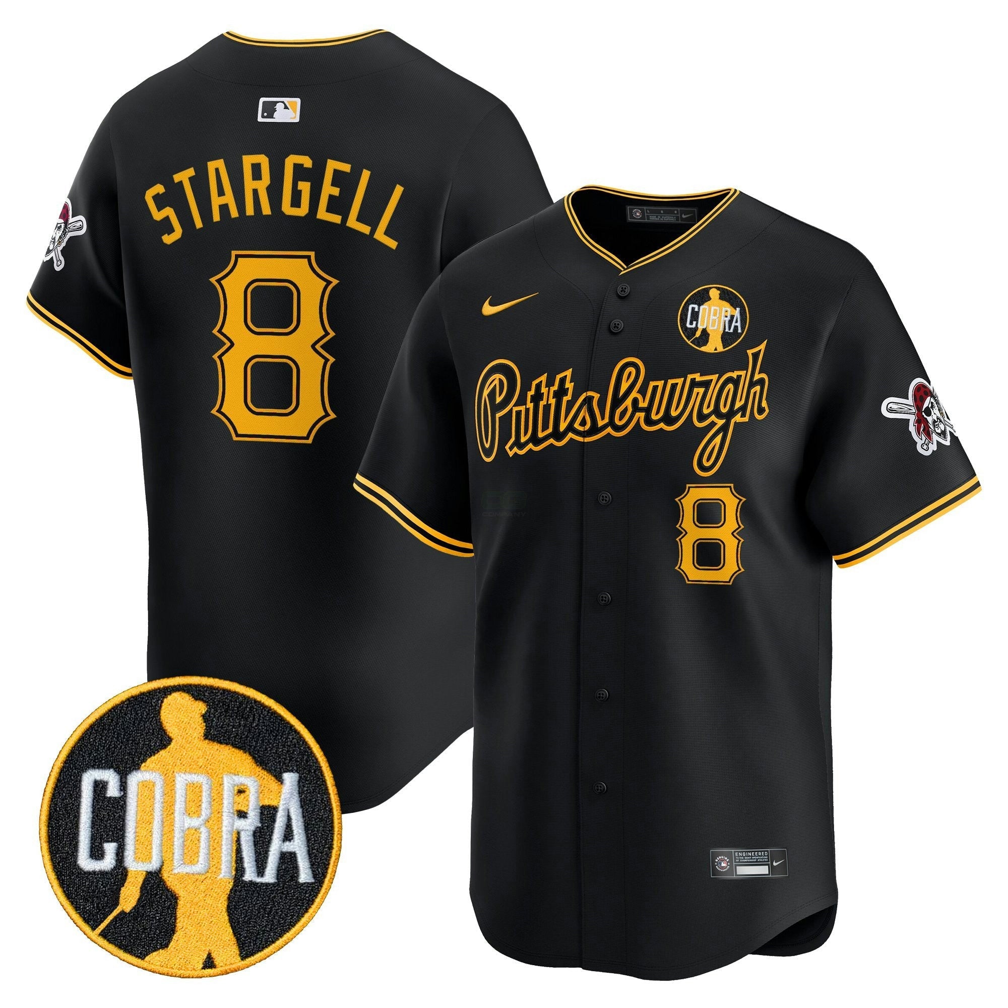 Camisa MLB Men’s Pittsburgh ‘Dave Parker Cobra Patch’ Vapor Premier Limited Jersey