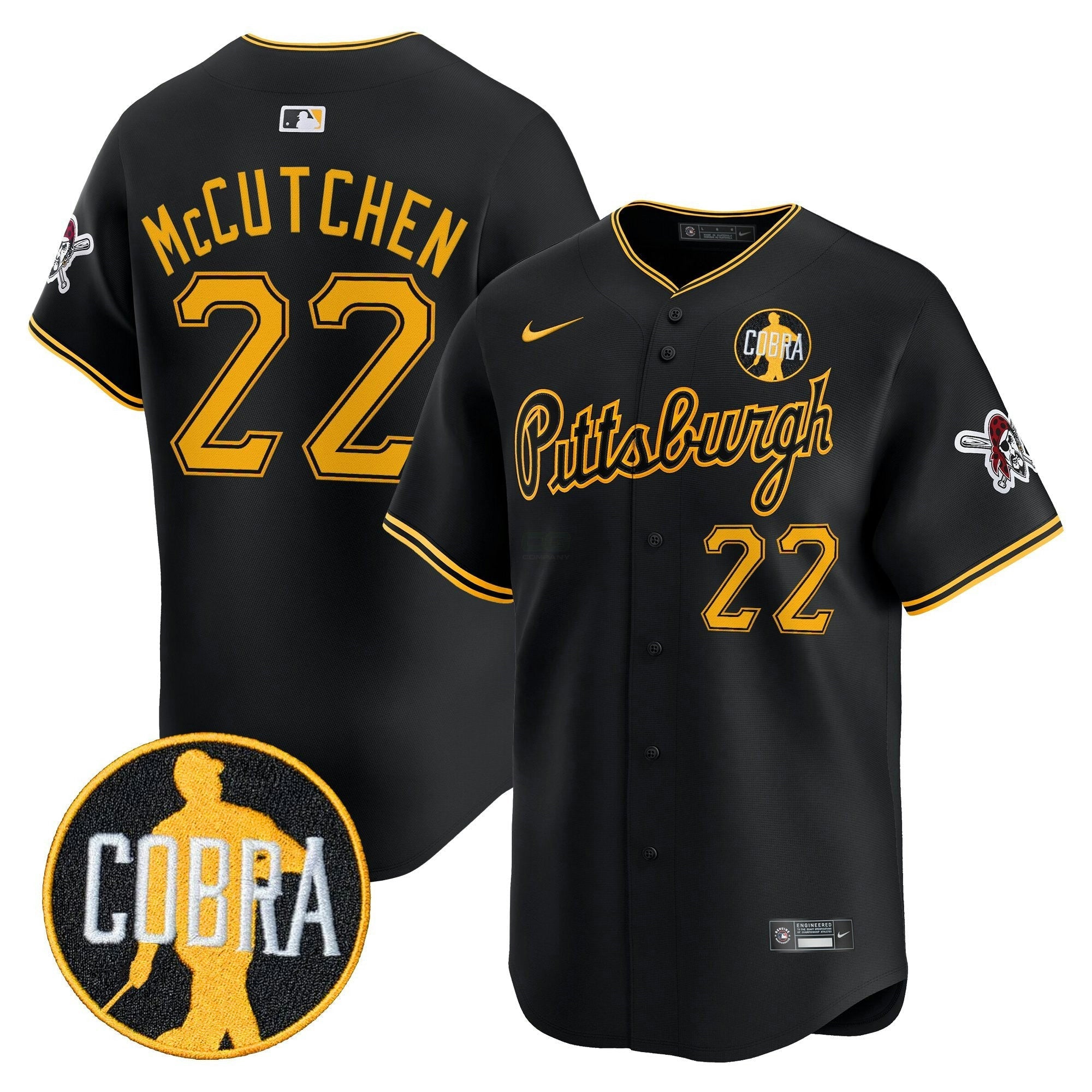 Camisa MLB Men’s Pittsburgh ‘Dave Parker Cobra Patch’ Vapor Premier Limited Jersey