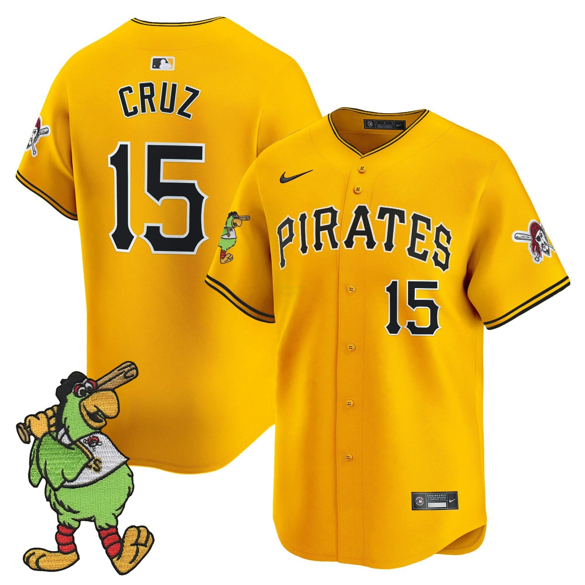 Camisa MLB Men’s Pittsburgh Pirate Parrot Patch Vapor Premier Limited Jersey