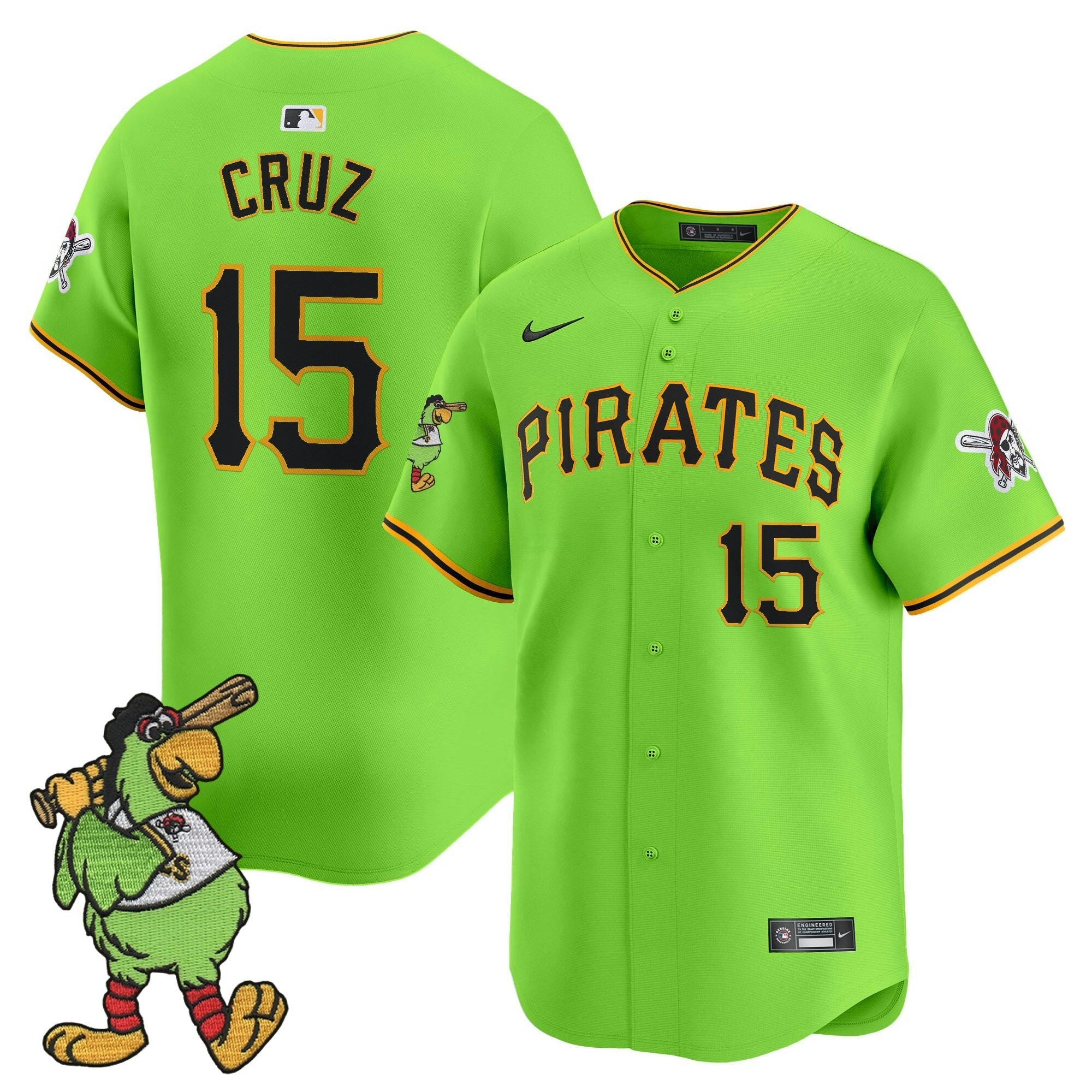 Camisa MLB Men’s Pittsburgh Pirate Parrot Patch Vapor Premier Limited Jersey
