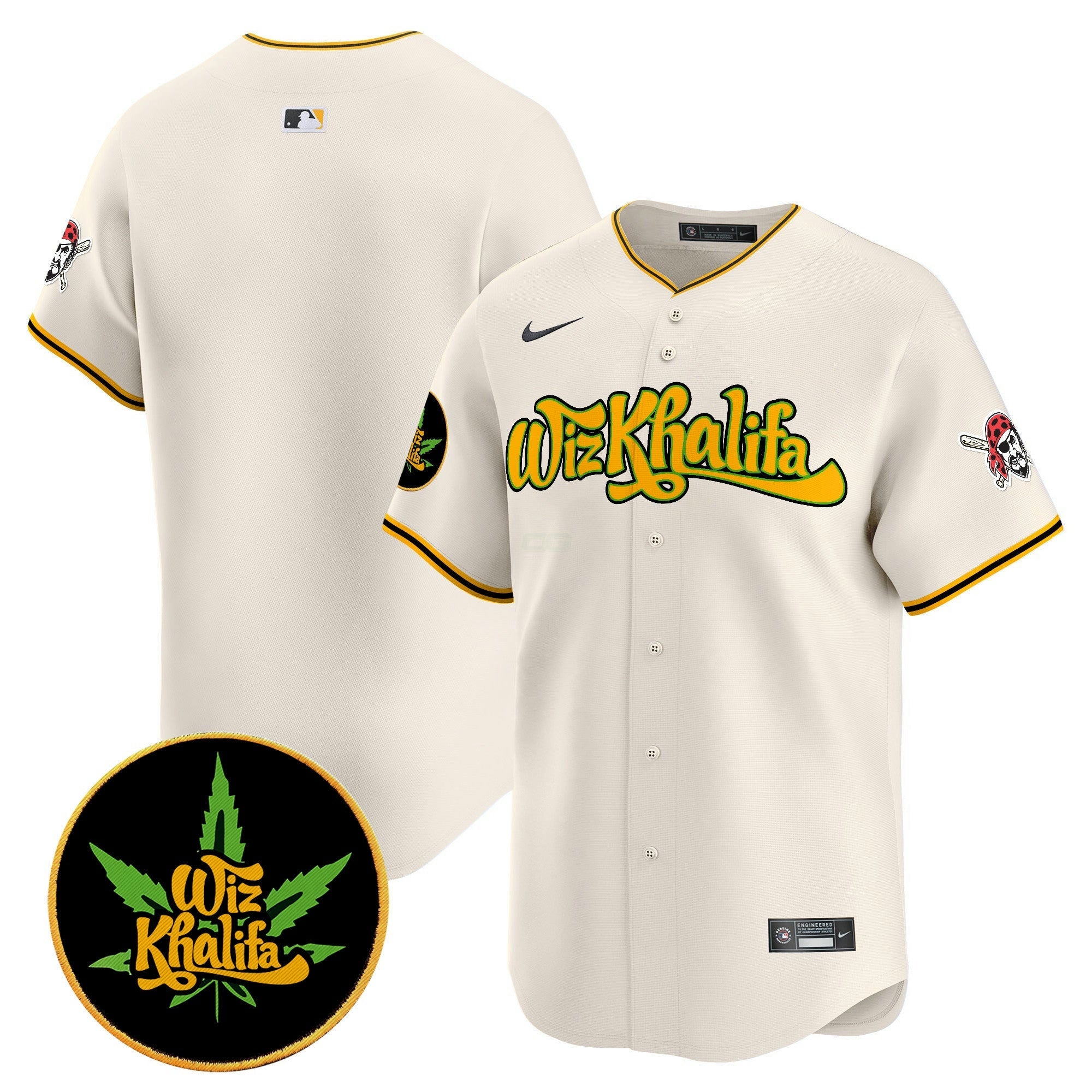 Camisa MLB Men’s Pittsburgh Wiz Khalifa Vapor Premier Limited Jersey