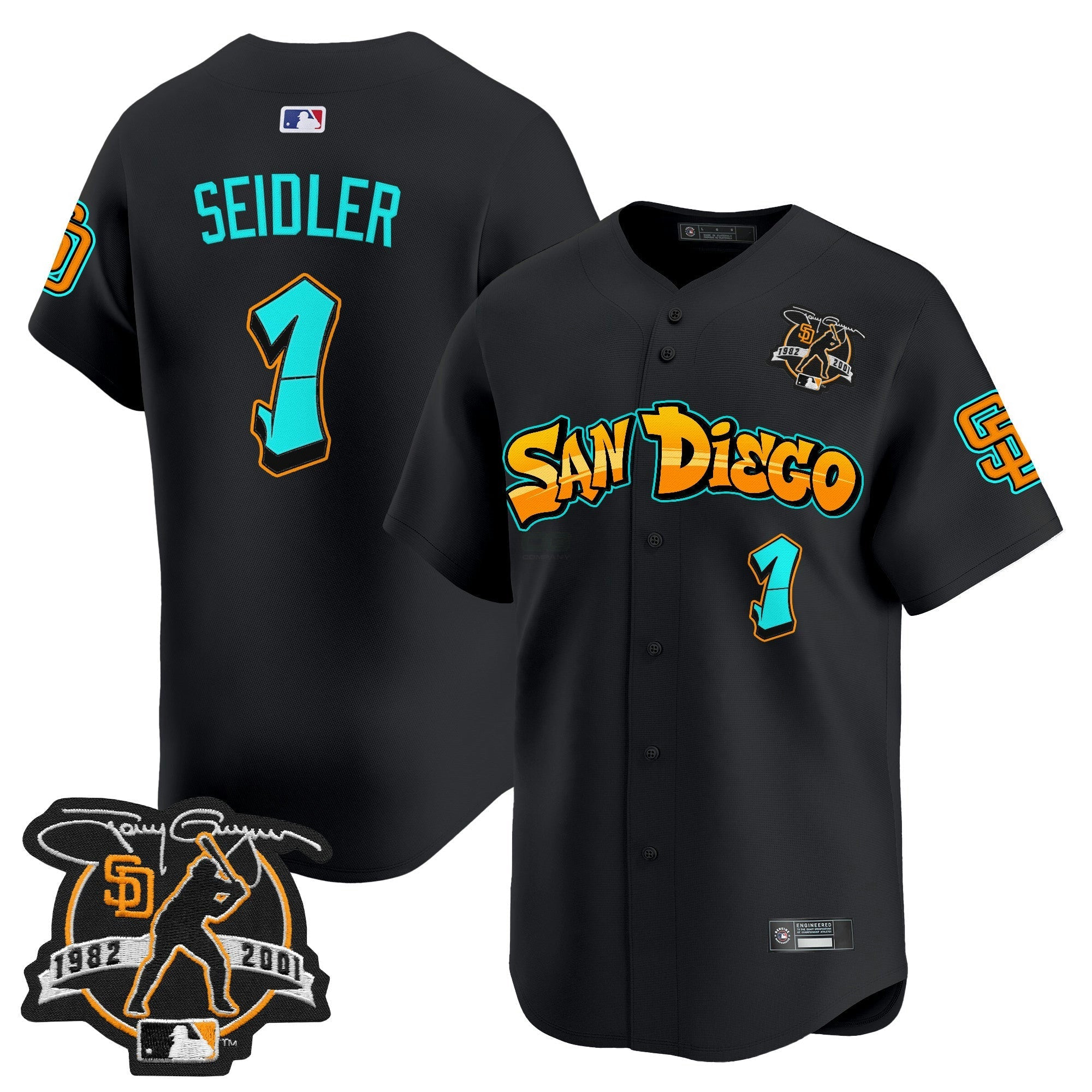 Camisa MLB Men’s San Diego ‘Graffiti Barrio Edition’ Vapor Premier Limited Jersey