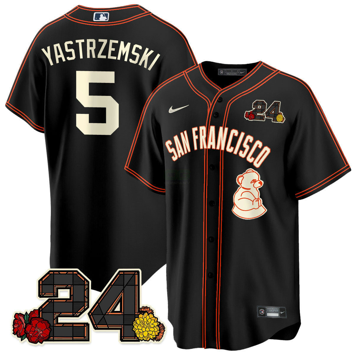 Camisa MLB Men’s San Francisco 2024 Willie Mays Patch Vapor Premier Limited Jersey V2