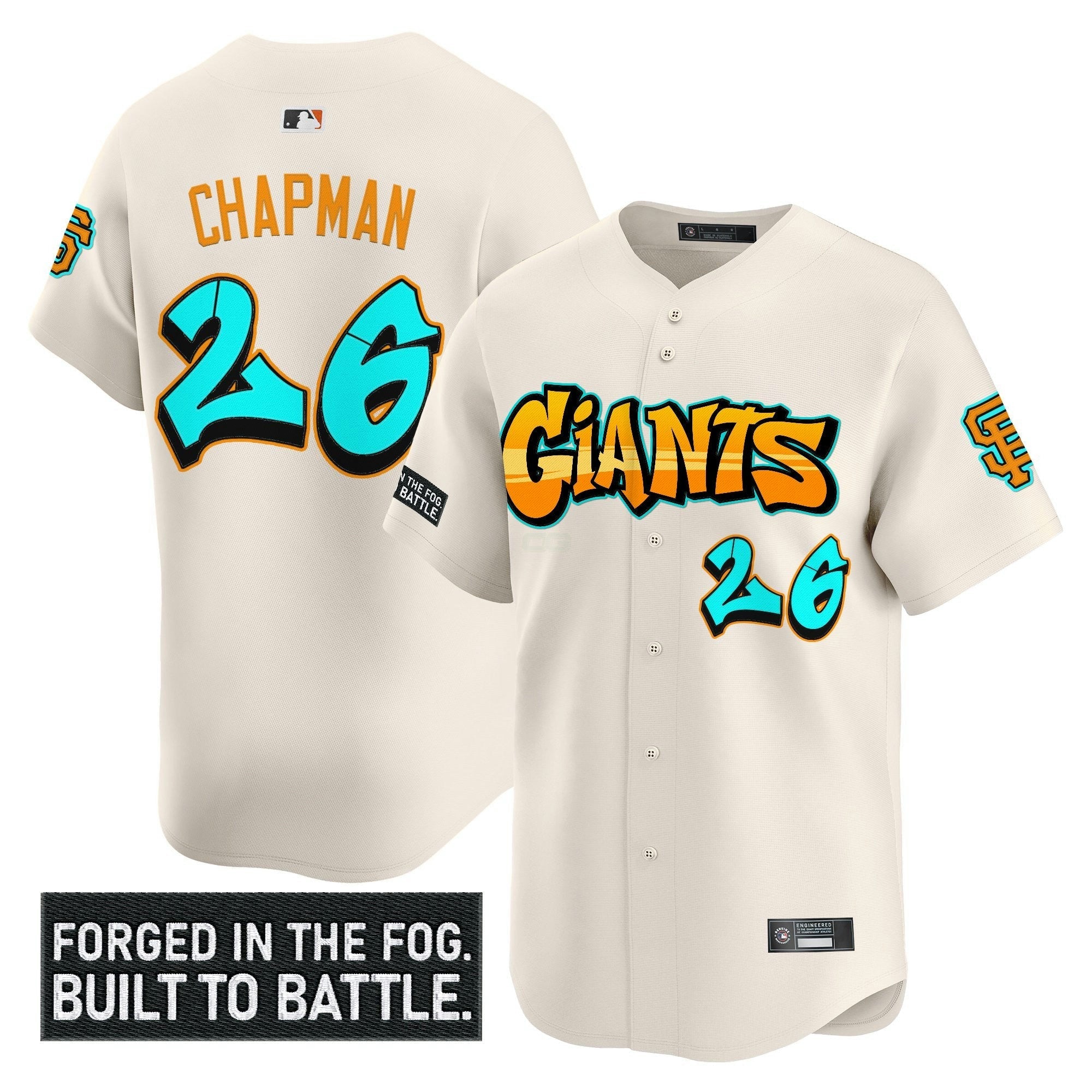 Camisa MLB Men’s San Francisco ‘Graffiti Fog City Drop’ Vapor Premier Limited Jersey