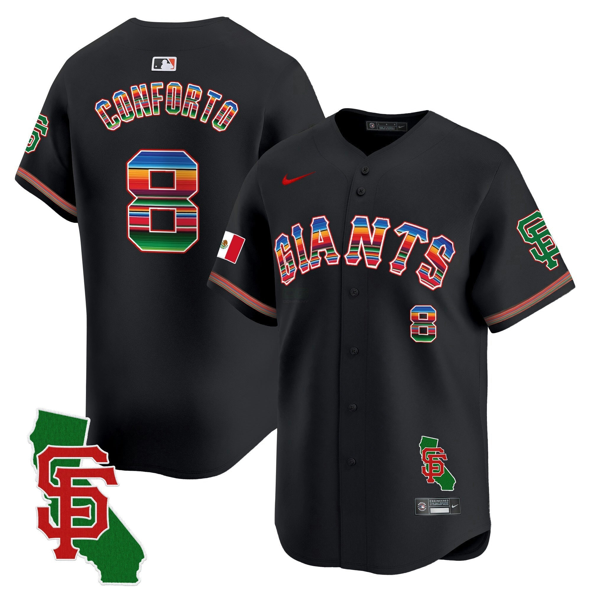 Camisa MLB Men’s San Francisco Mexico California Patch Vapor Premier Limited Jersey