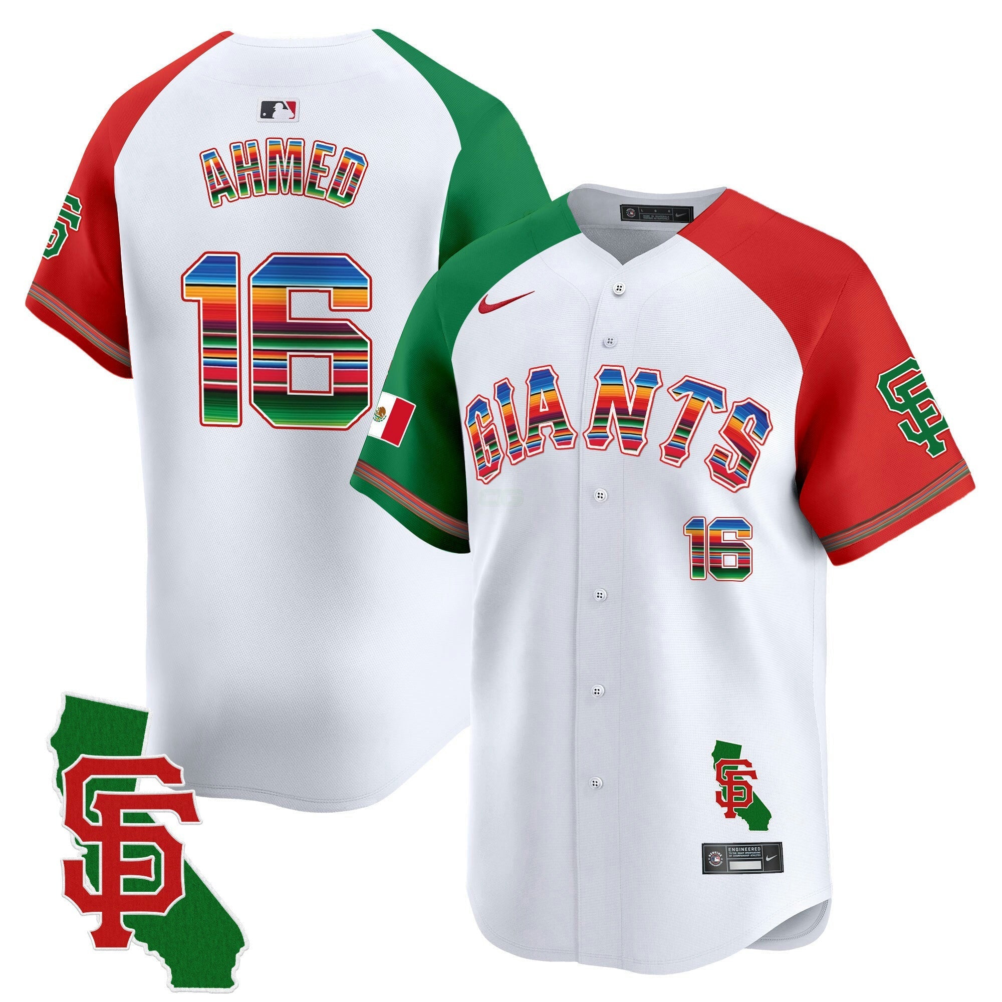 Camisa MLB Men’s San Francisco Mexico California Patch Vapor Premier Limited Jersey