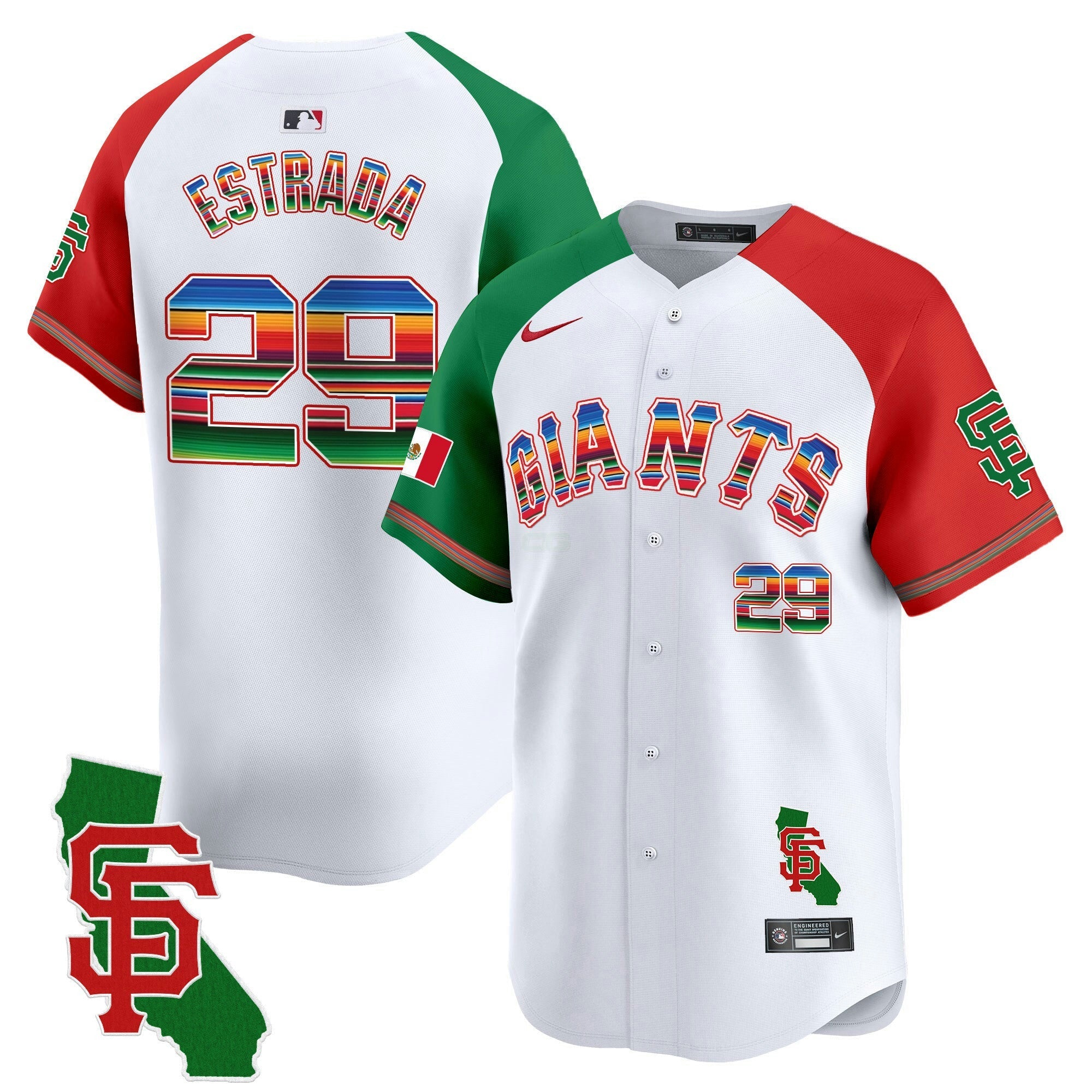 Camisa MLB Men’s San Francisco Mexico California Patch Vapor Premier Limited Jersey