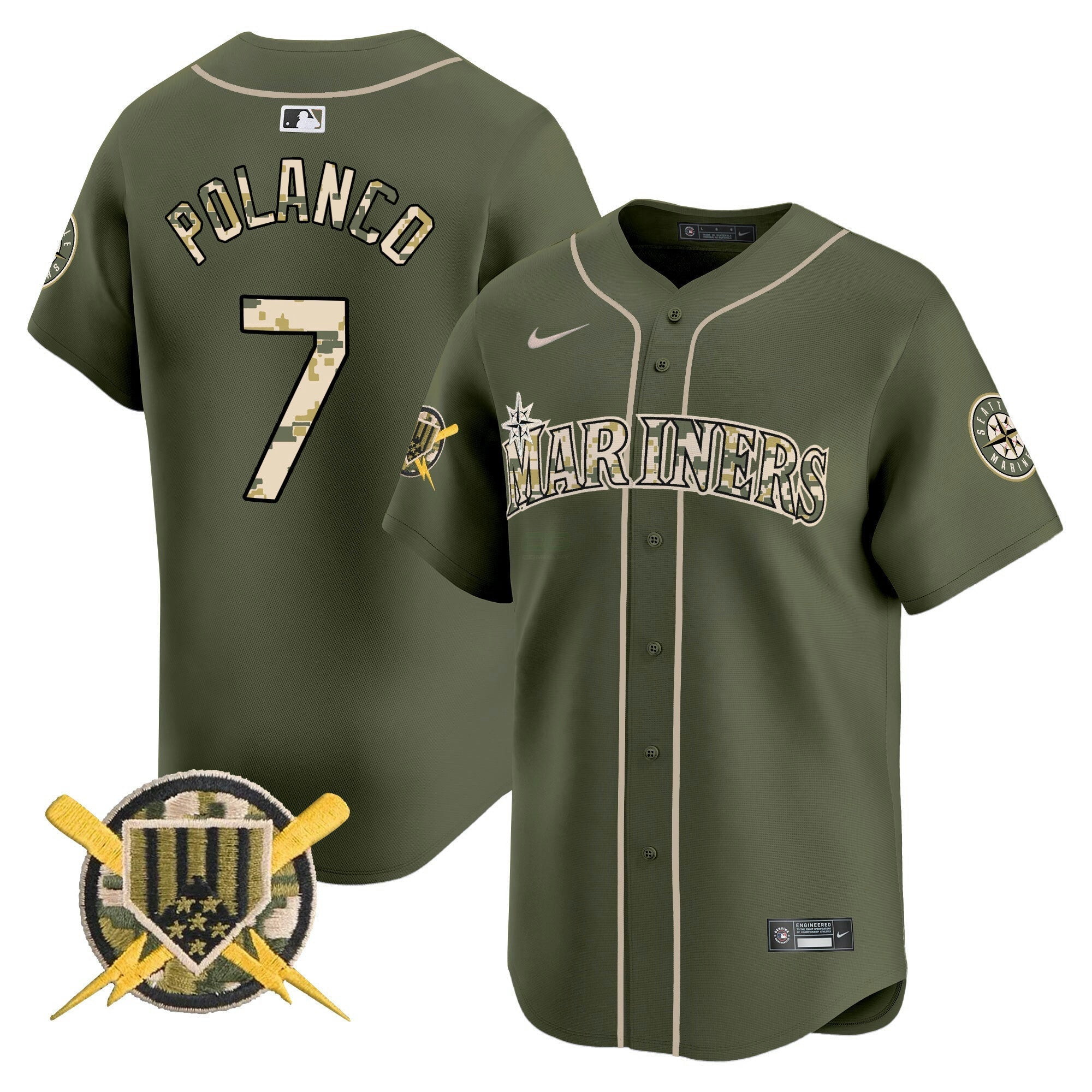 Camisa MLB Men’s Seattle Armed Forces Day Vapor Premier Limited Jersey