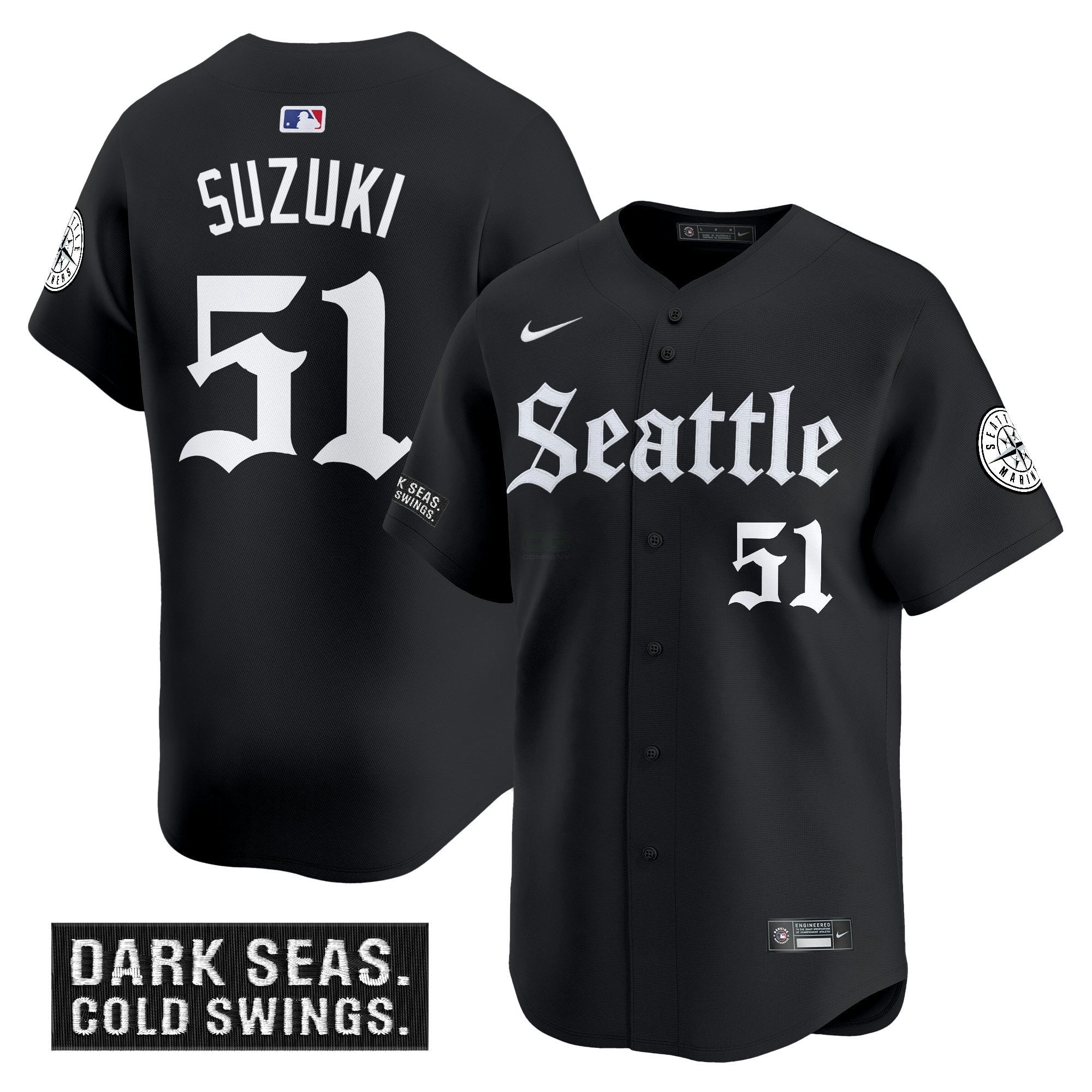 Camisa MLB Men’s Seattle ‘Deep Sea Gothic Edition’ Vapor Premier Limited Jersey