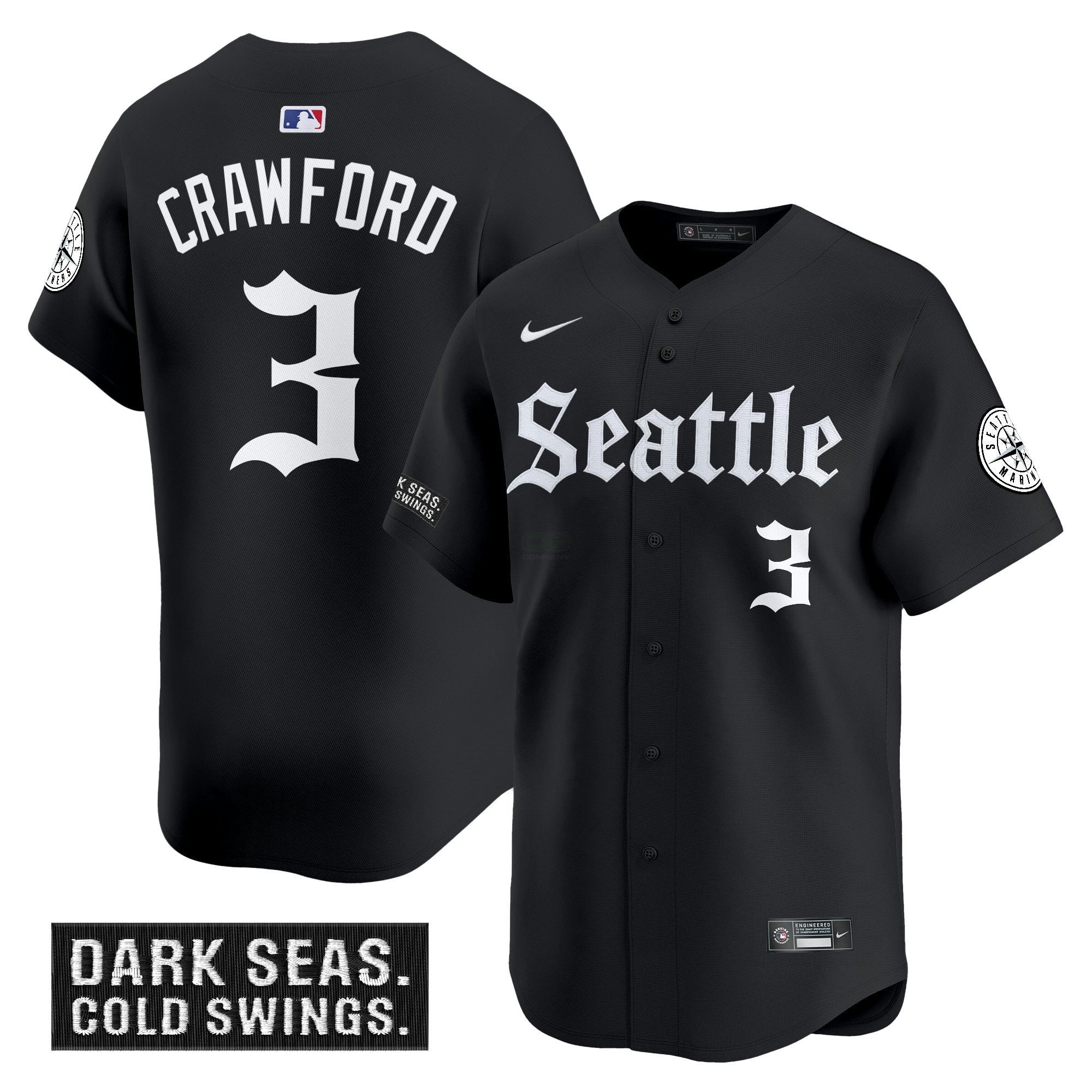 Camisa MLB Men’s Seattle ‘Deep Sea Gothic Edition’ Vapor Premier Limited Jersey