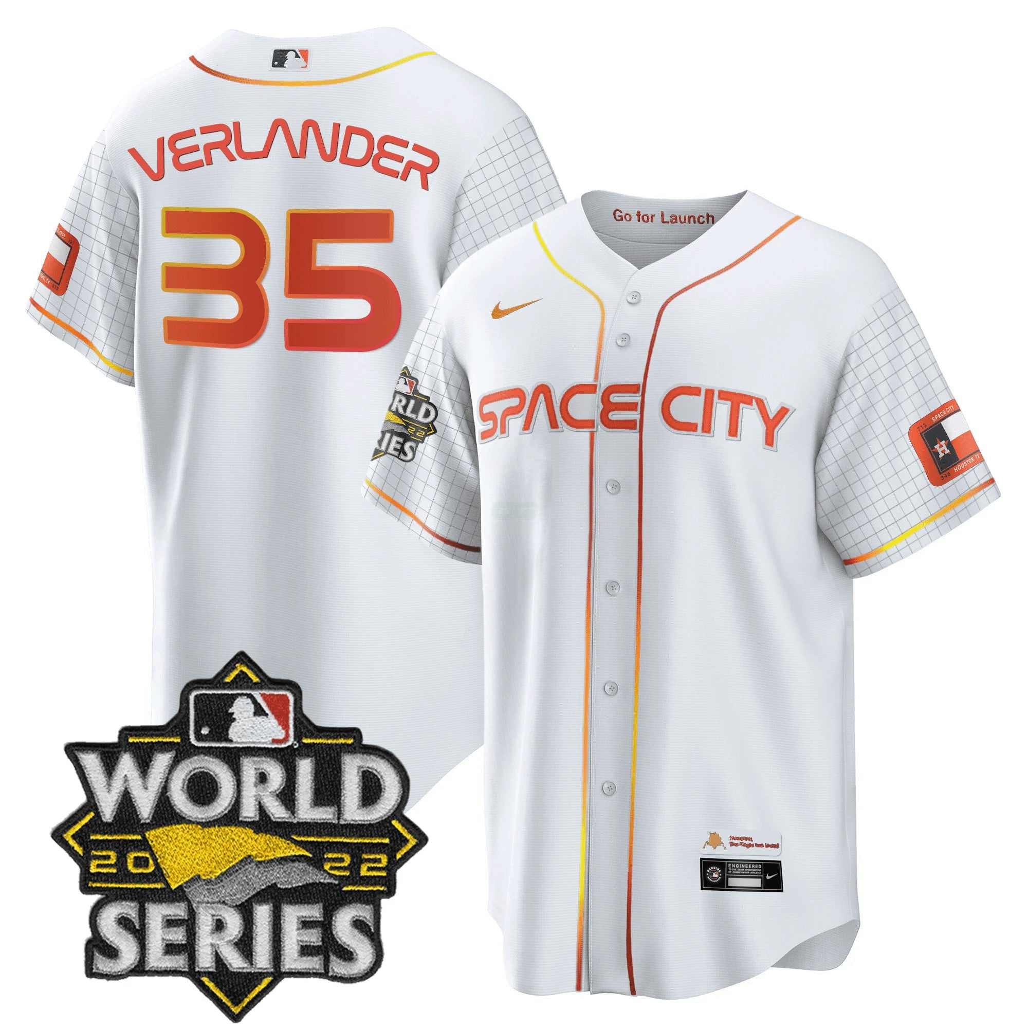 Camisa MLB Men’s Space City Preta & Branca Jersey