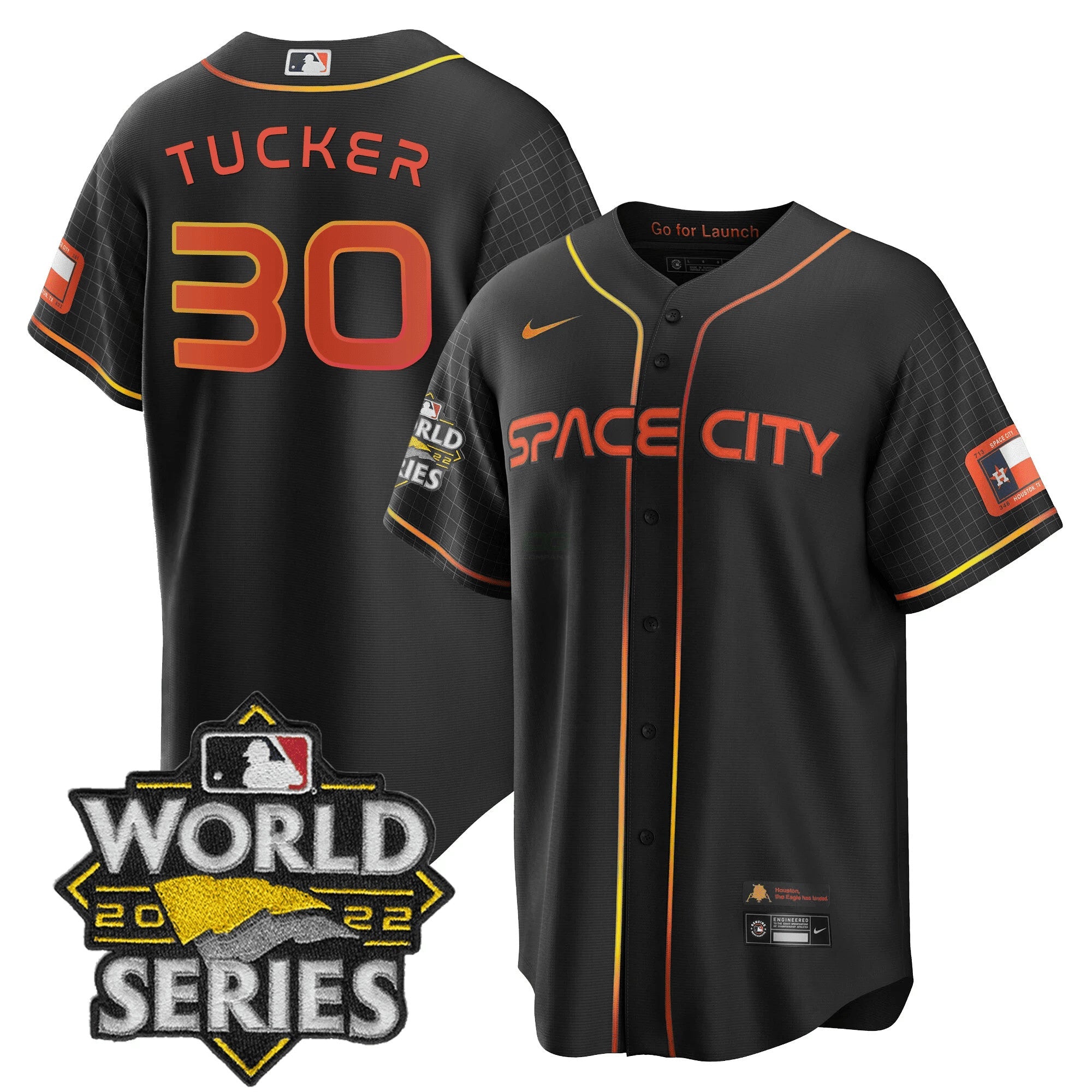 Camisa MLB Men’s Space City Preta & Branca Jersey