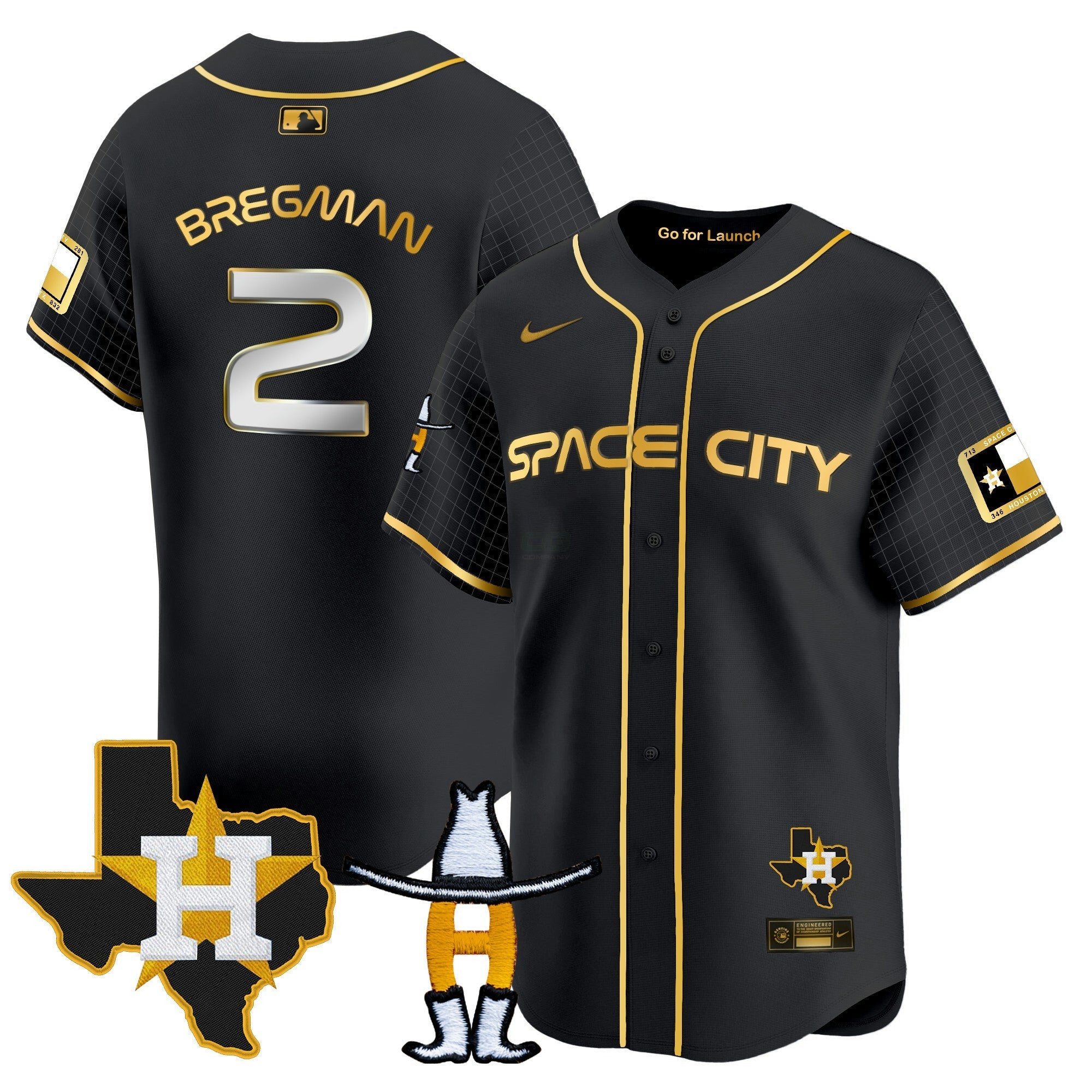 Camisa MLB Men’s Space City Texas Patch Vapor Premier Limited Jersey