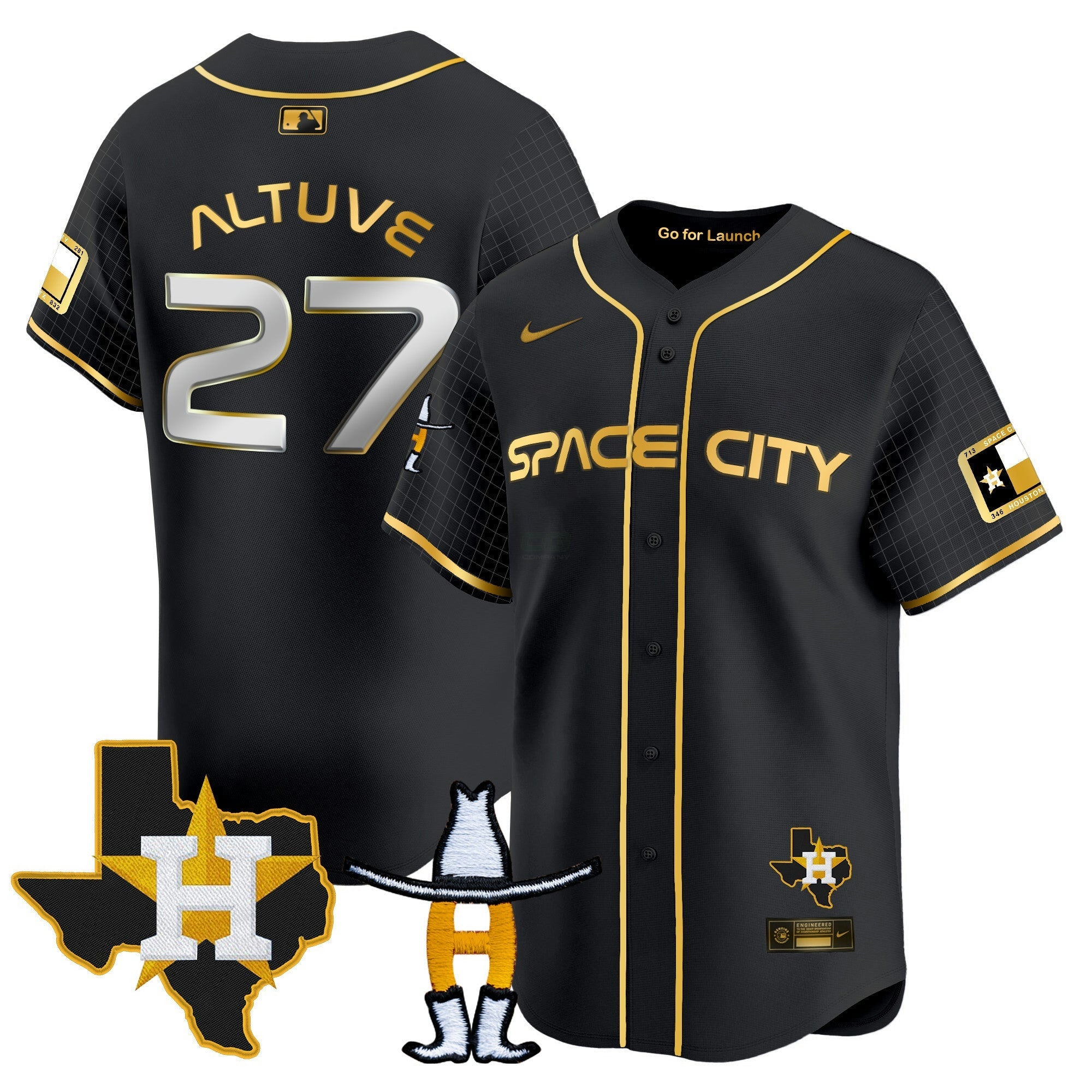 Camisa MLB Men’s Space City Texas Patch Vapor Premier Limited Jersey