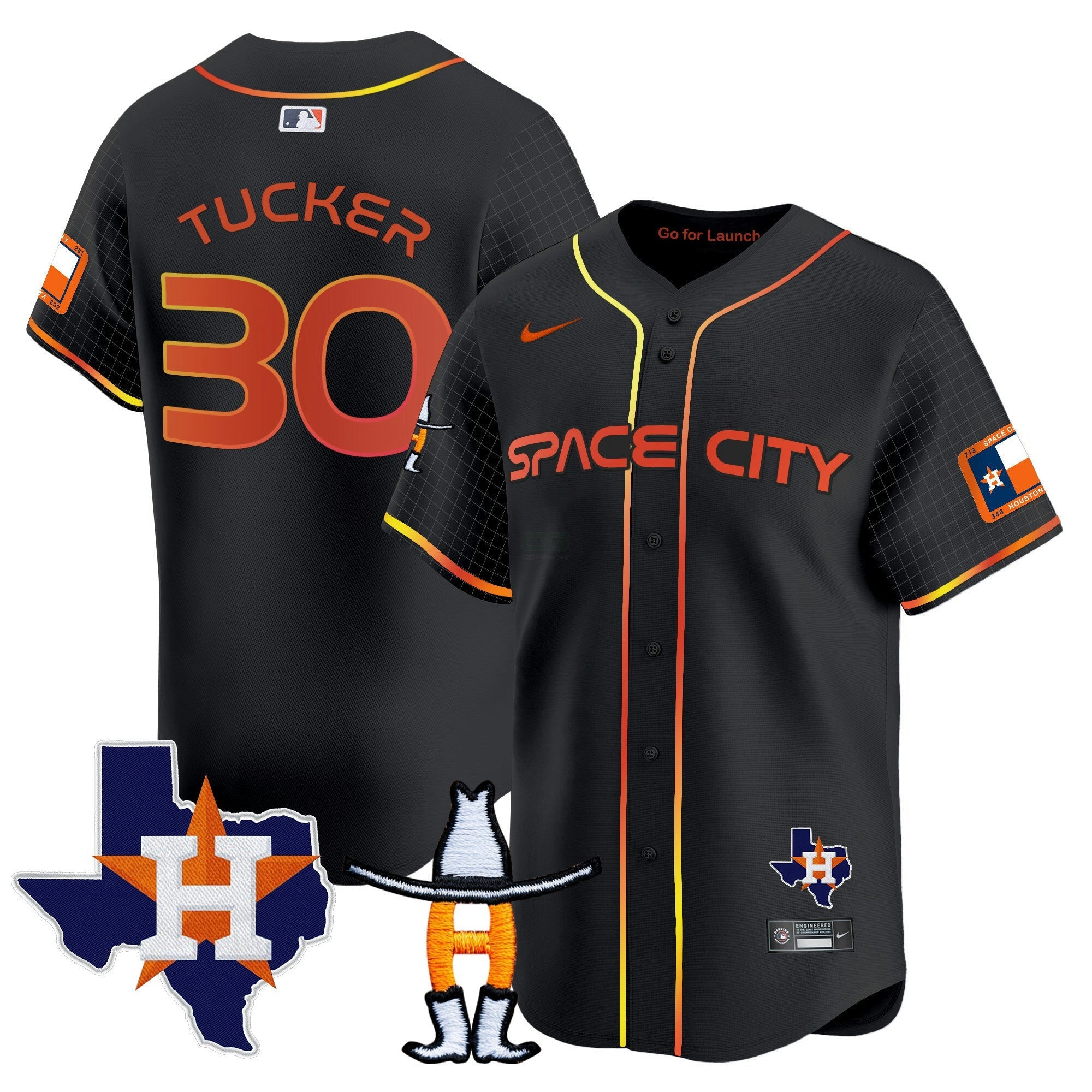 Camisa MLB Men’s Space City Texas Patch Vapor Premier Limited Jersey