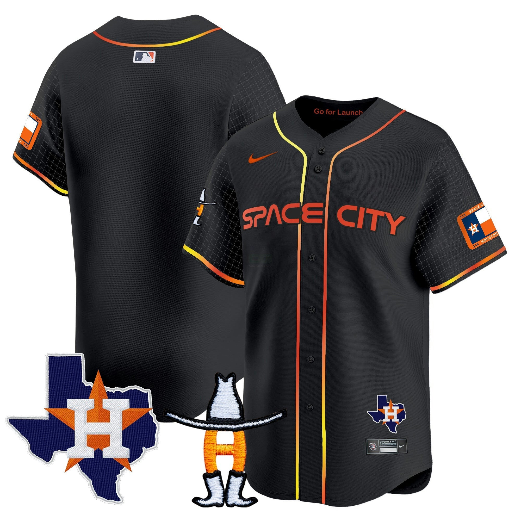Camisa MLB Men’s Space City Texas Patch Vapor Premier Limited Jersey