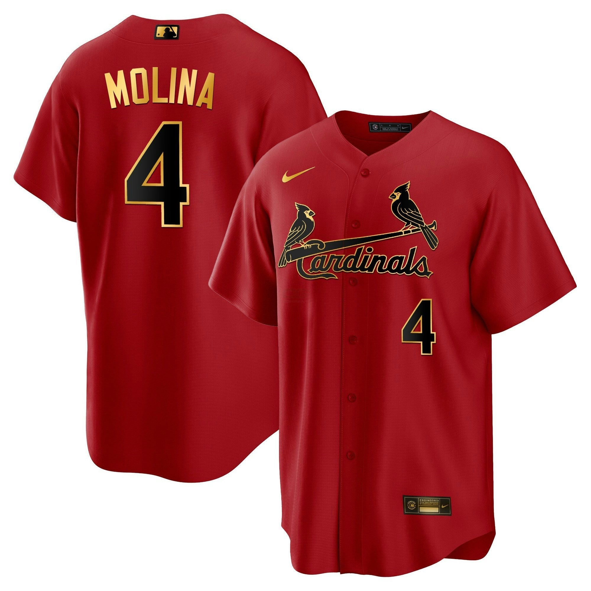 Camisa MLB Men’s St. Louis Cool Base Dourada Trim Jersey