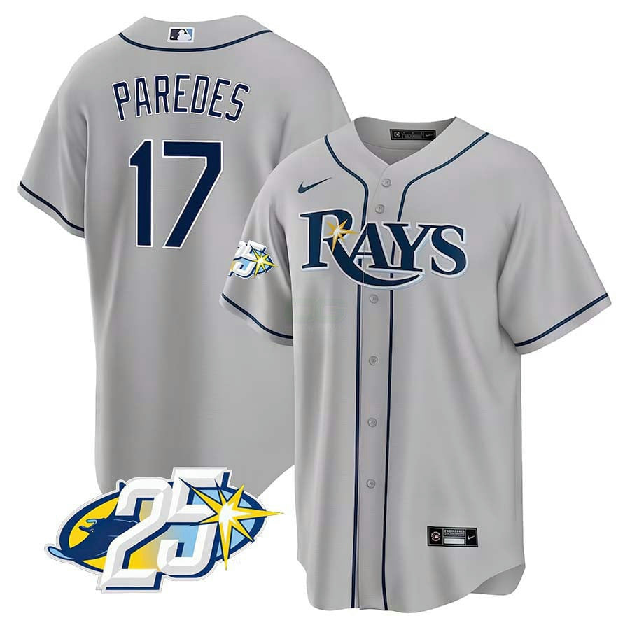 Camisa MLB Men’s Tampa Bay 25th Anniversary Patch Cool Base V2 Jersey