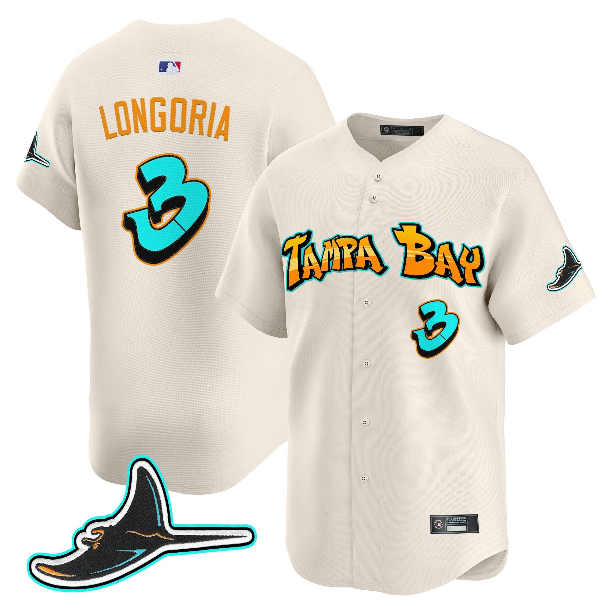 Camisa MLB Men’s Tampa Bay ‘Graffiti Gulfside Edition’ Vapor Premier Limited Jersey