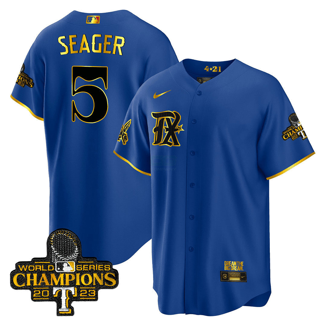 Camisa MLB Men’s Texas 2023 World Series Champions City Connect Cool Dourada Jersey V2