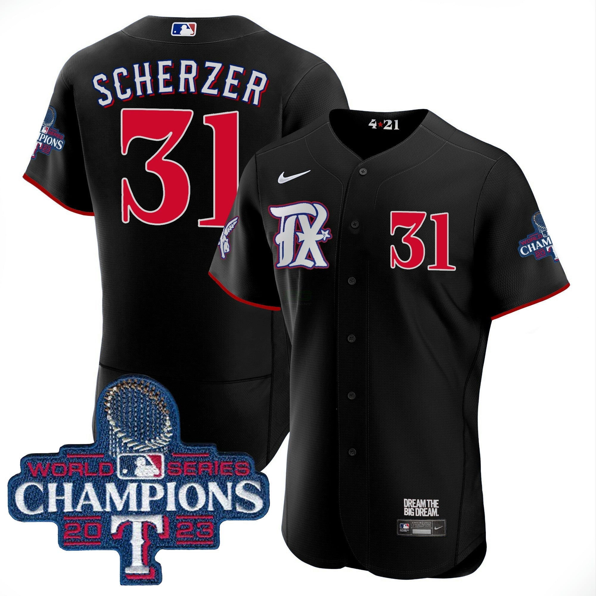 Camisa MLB Men’s Texas 2023 World Series Champions City Connect Flex Base Jersey