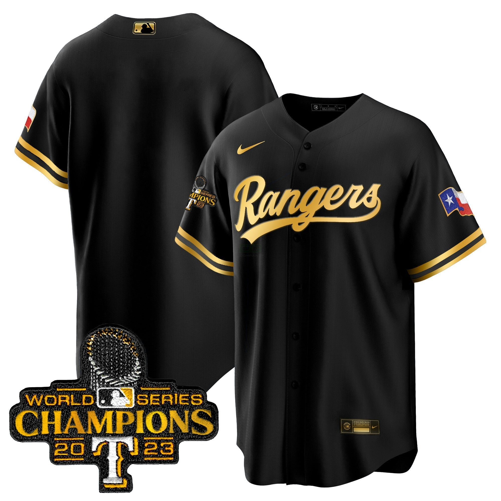 Camisa MLB Men’s Texas 2023 World Series Champions Cool Base Jersey V3