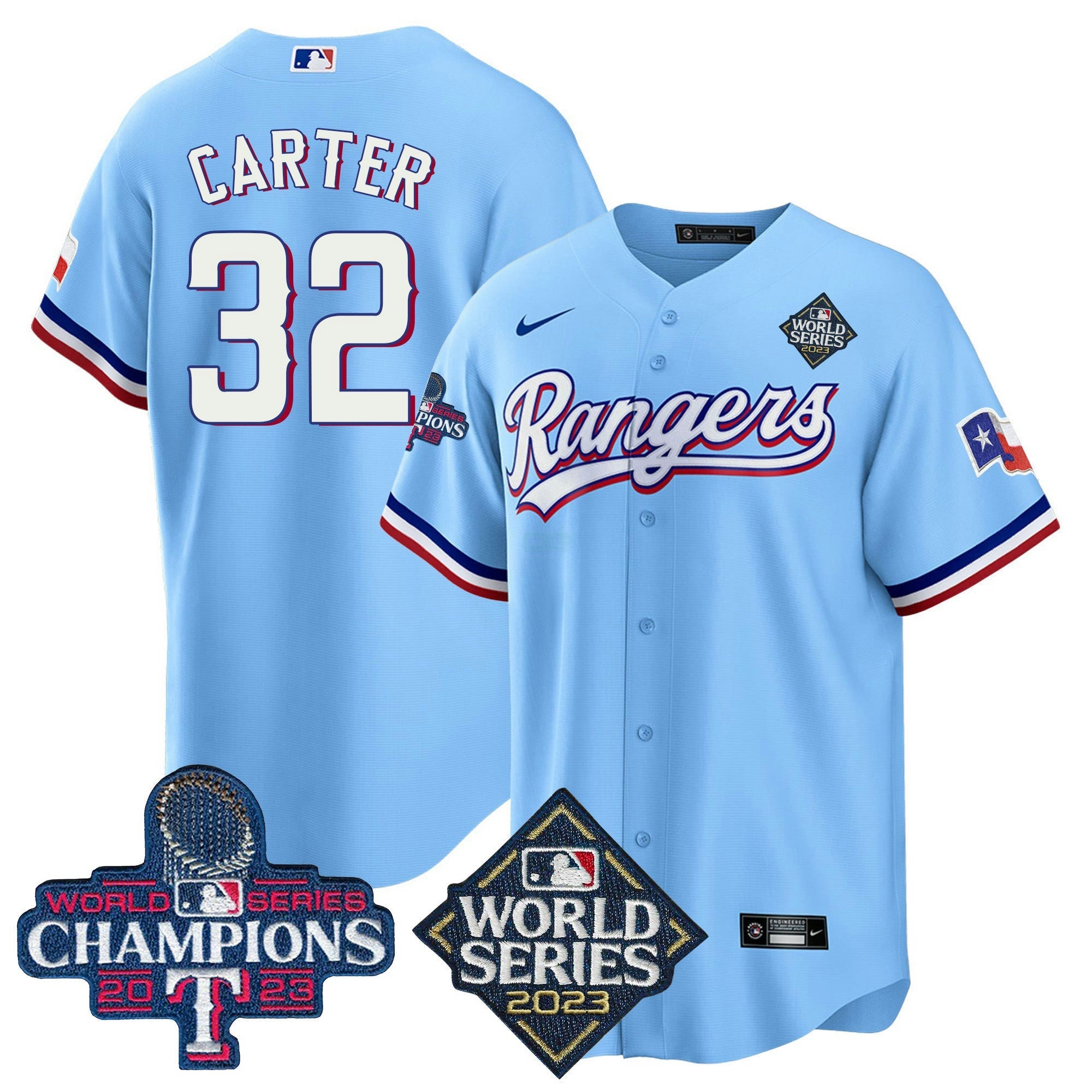 Camisa MLB Men’s Texas 2023 World Series Champions Cool Base Jersey V4