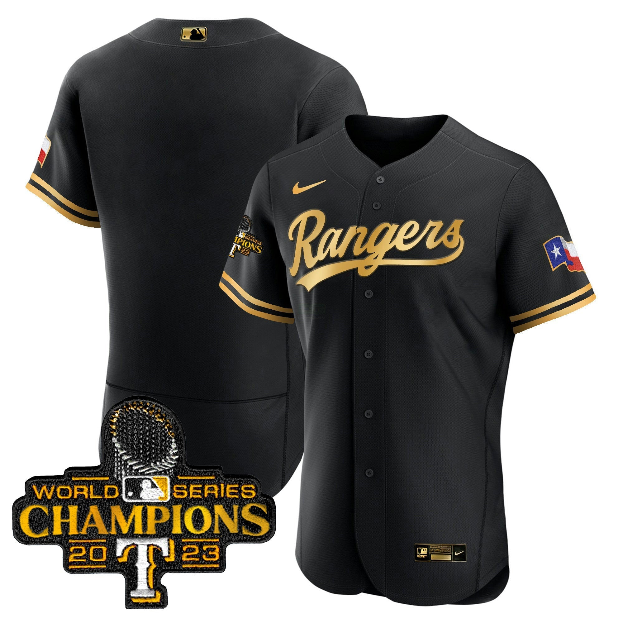 Camisa MLB Men’s Texas 2023 World Series Champions Flex Base Jersey V3