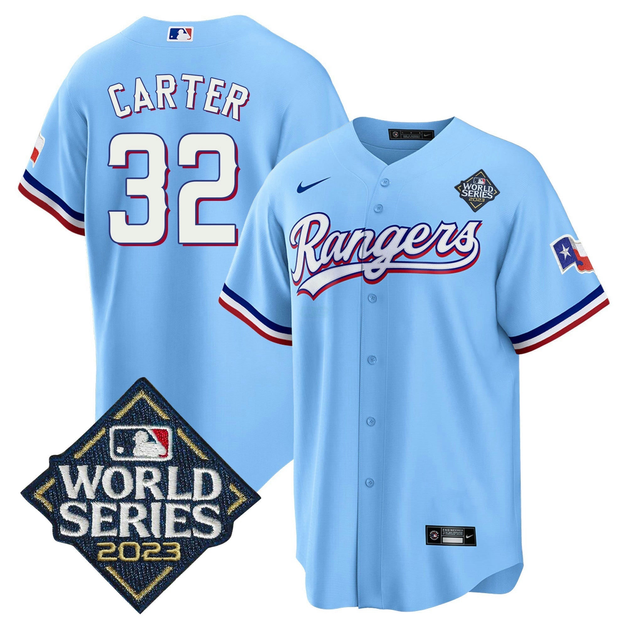 Camisa MLB Men’s Texas 2023 World Series Cool Base Jersey