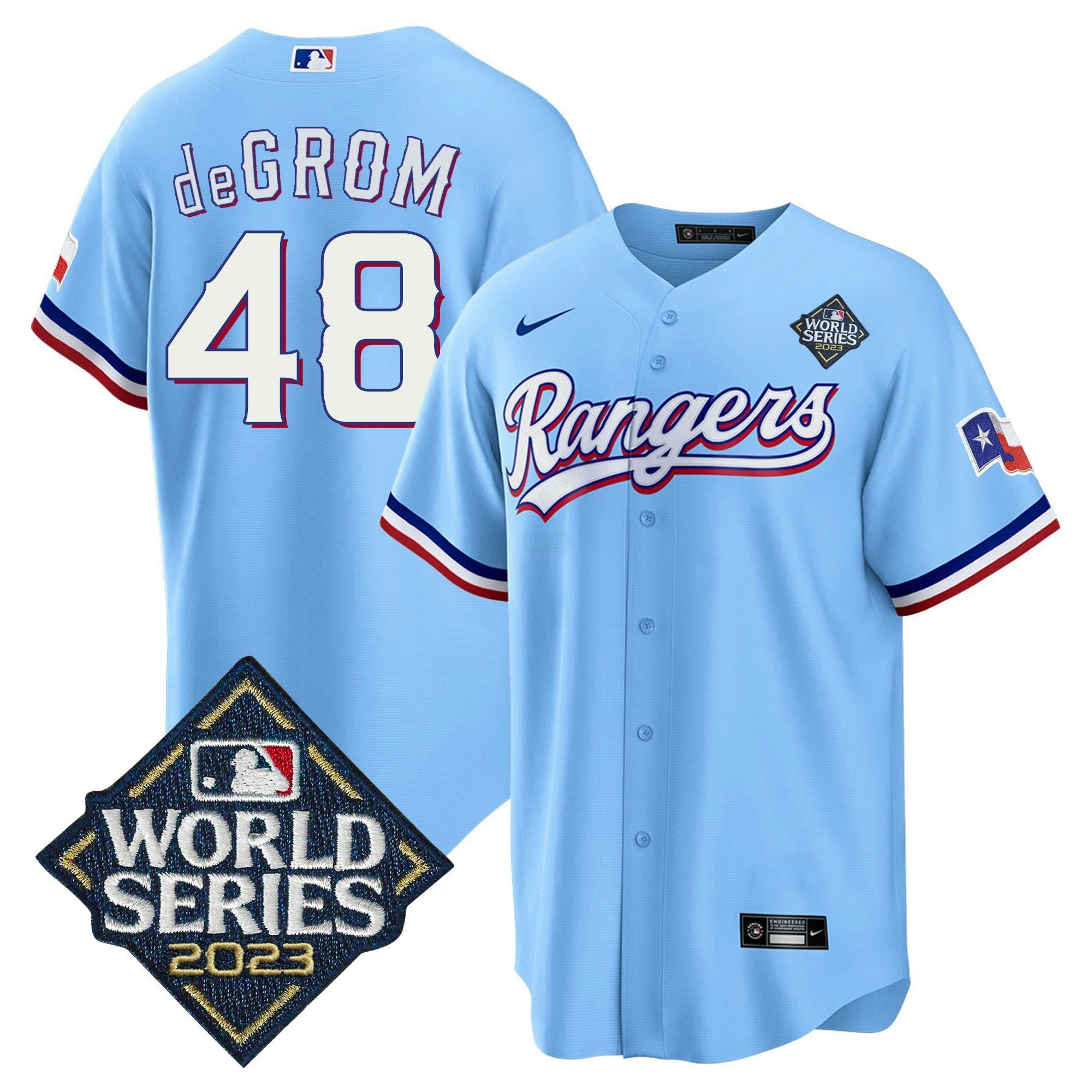 Camisa MLB Men’s Texas 2023 World Series Cool Base Jersey