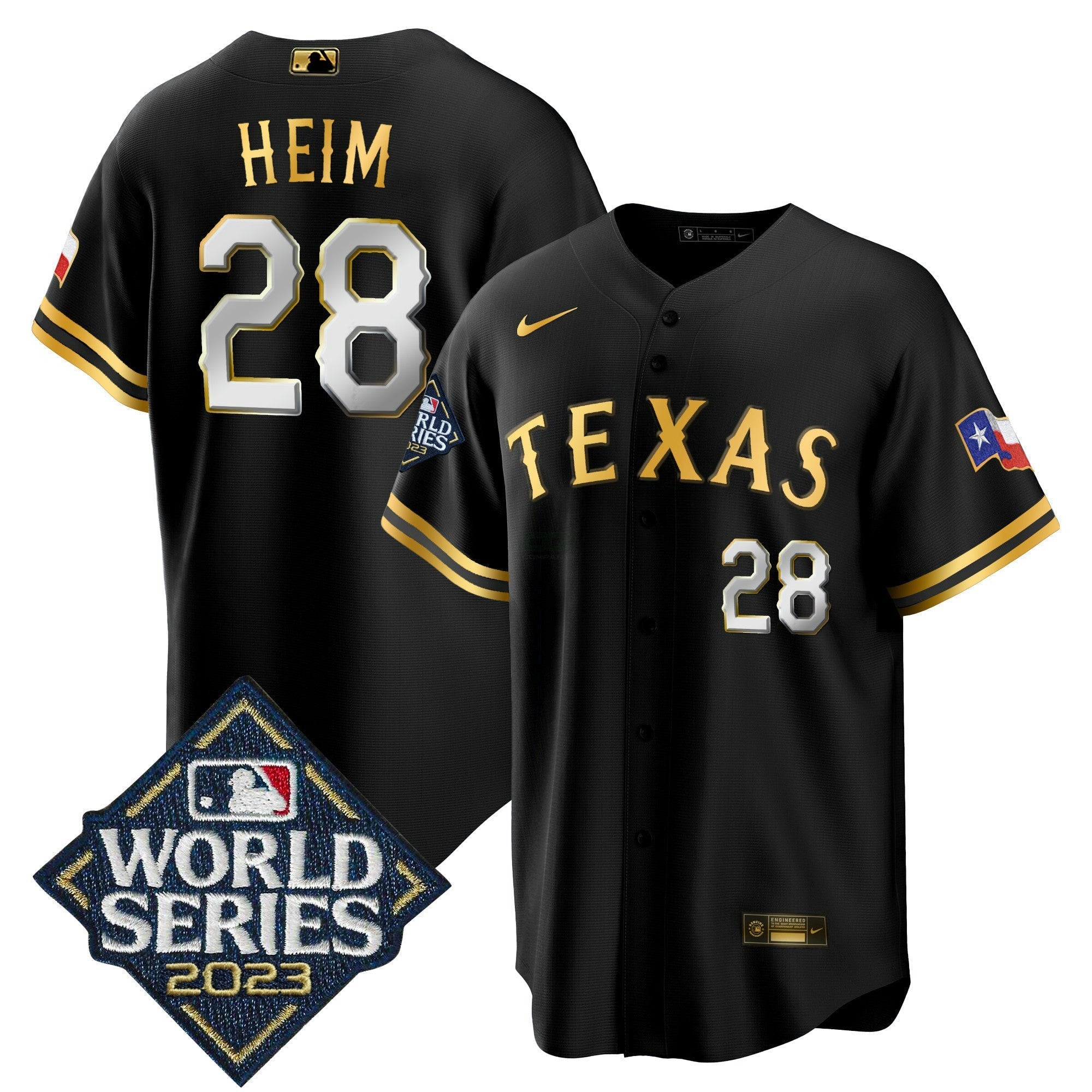 Camisa MLB Men’s Texas 2023 World Series Cool Base Jersey