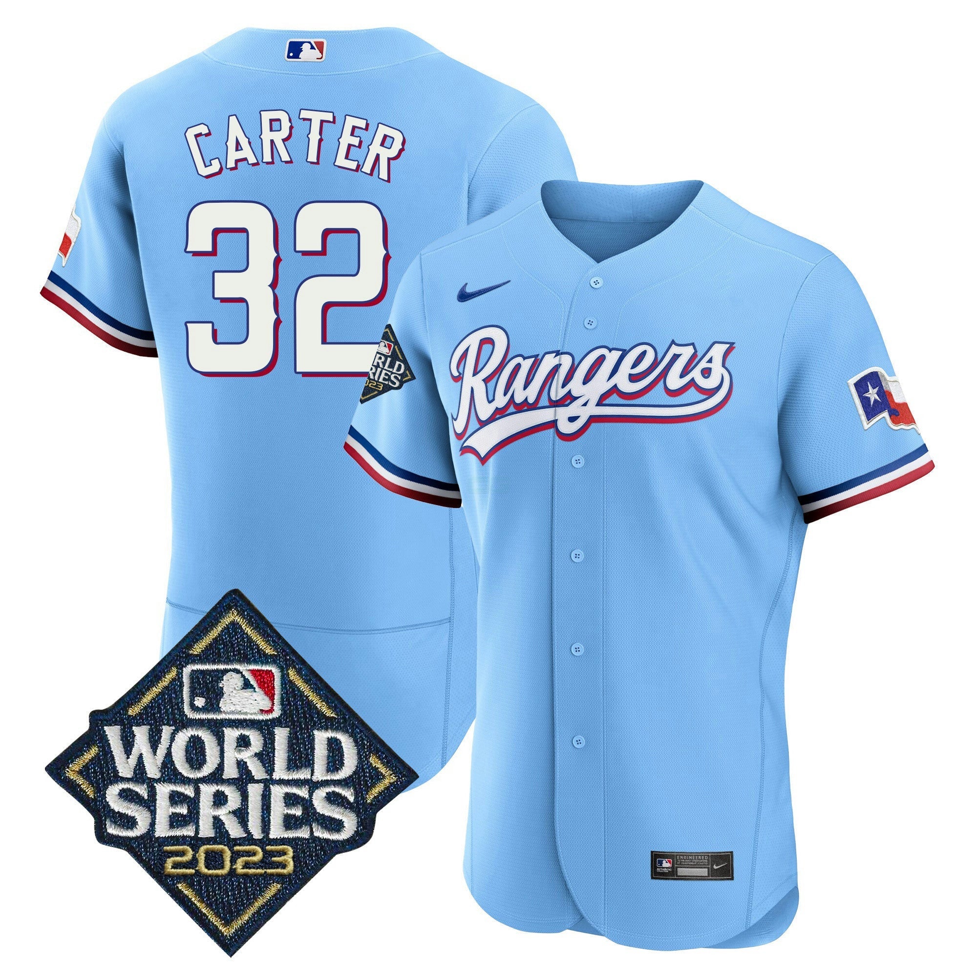 Camisa MLB Men’s Texas 2023 World Series Flex Base Jersey