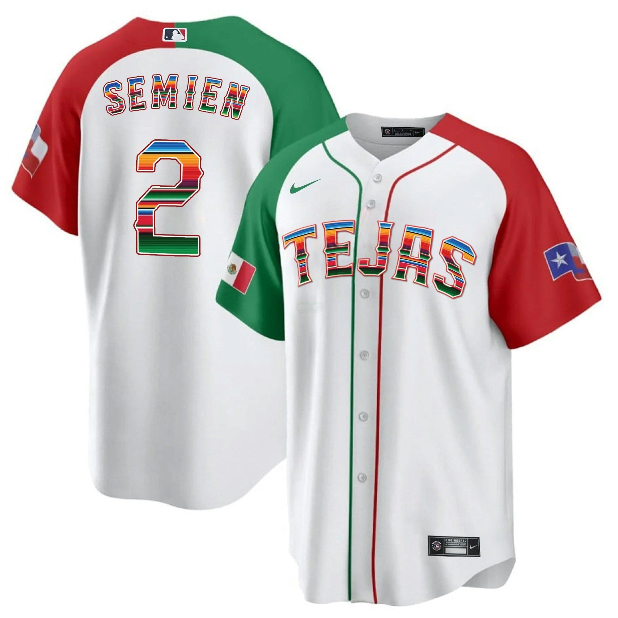 Camisa MLB Men’s Texas Mexican Heritage Night Cool Base Jersey – Tejas