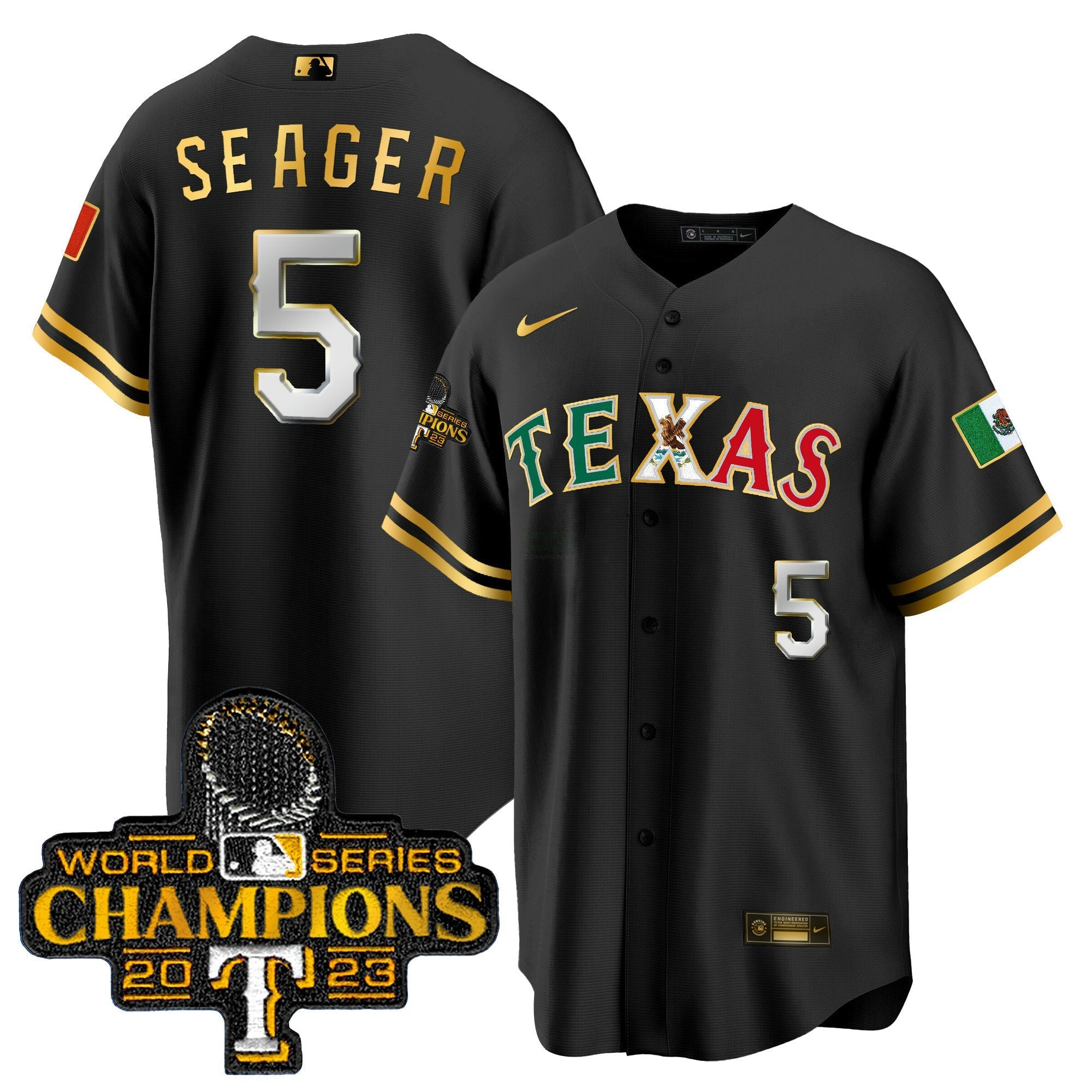 Camisa MLB Men’s Texas Mexico 2023 World Series Champions Jersey