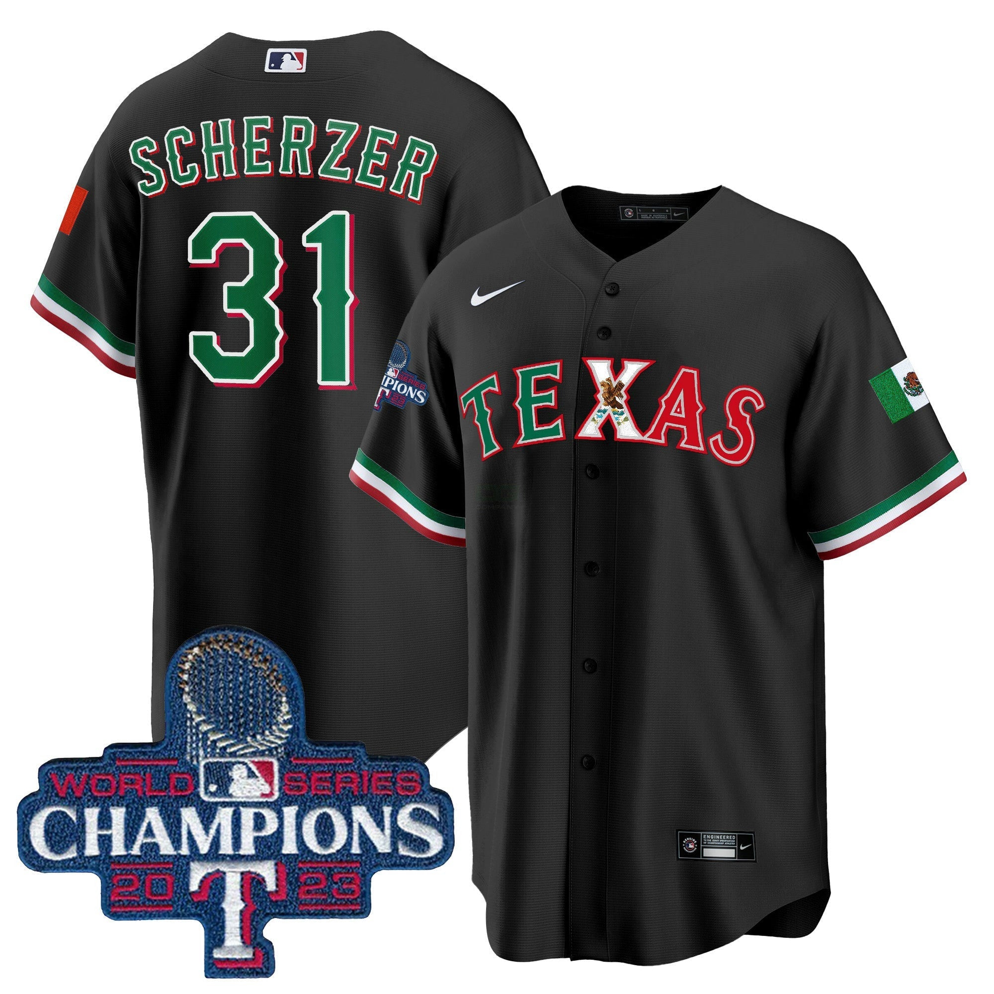 Camisa MLB Men’s Texas Mexico 2023 World Series Champions Jersey