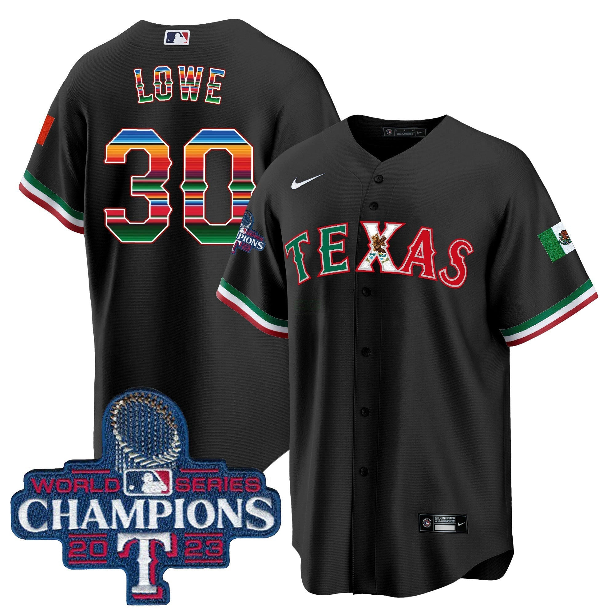 Camisa MLB Men’s Texas Mexico 2023 World Series Champions Jersey V2