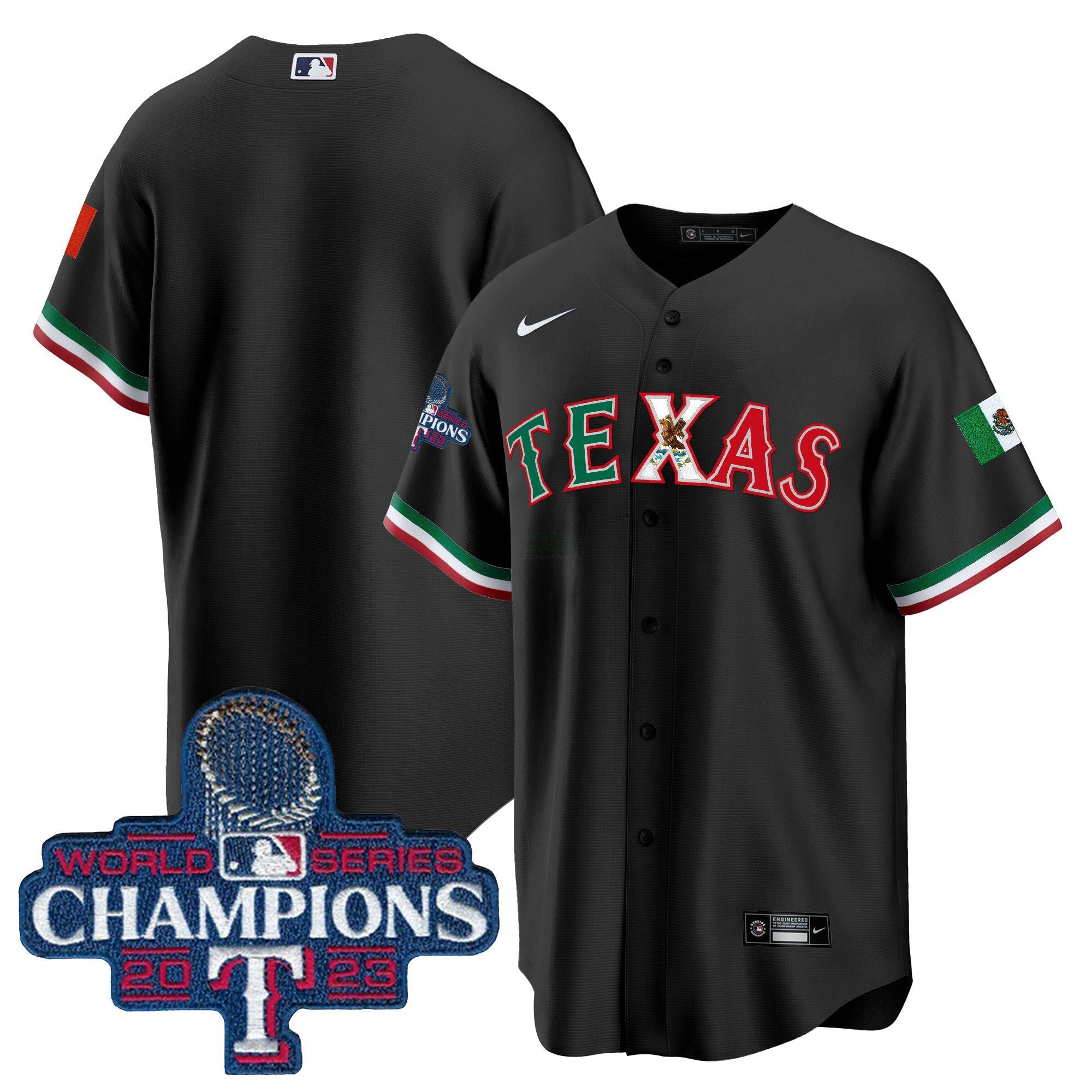 Camisa MLB Men’s Texas Mexico 2023 World Series Champions Jersey V2