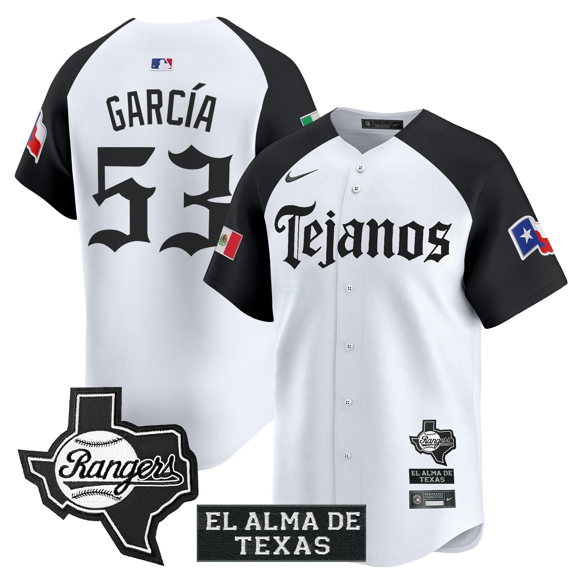 Camisa MLB Men’s Texas Mexico Tejano Barrio Style Vapor Premier Limited Jersey