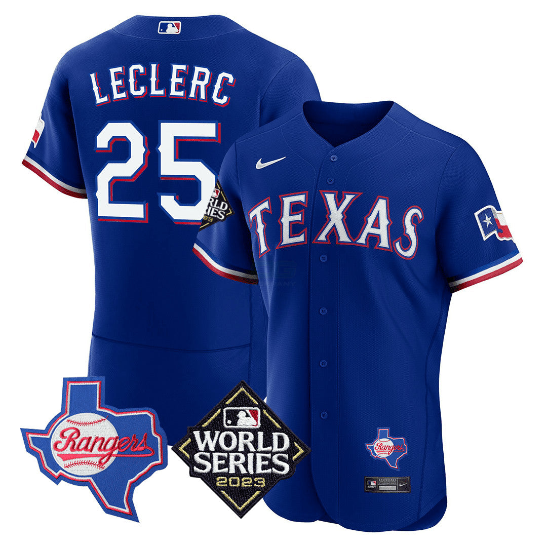 Camisa MLB Men’s Texas Texas State & 2023 World Series Patch Jersey