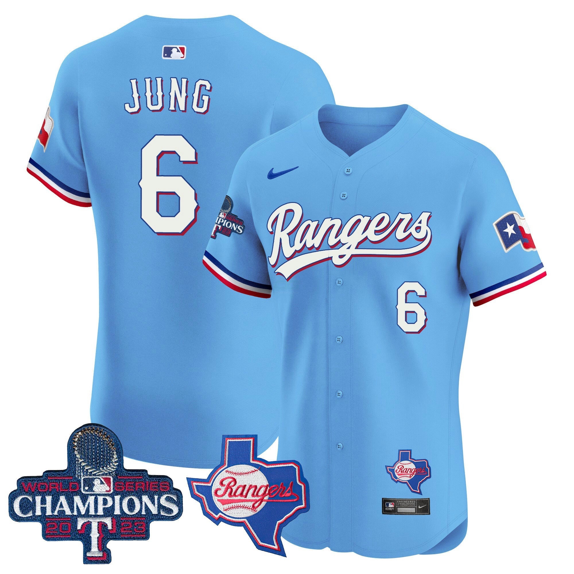 Camisa MLB Men’s Texas World Series Champions Vapor Premier Elite Jersey V2