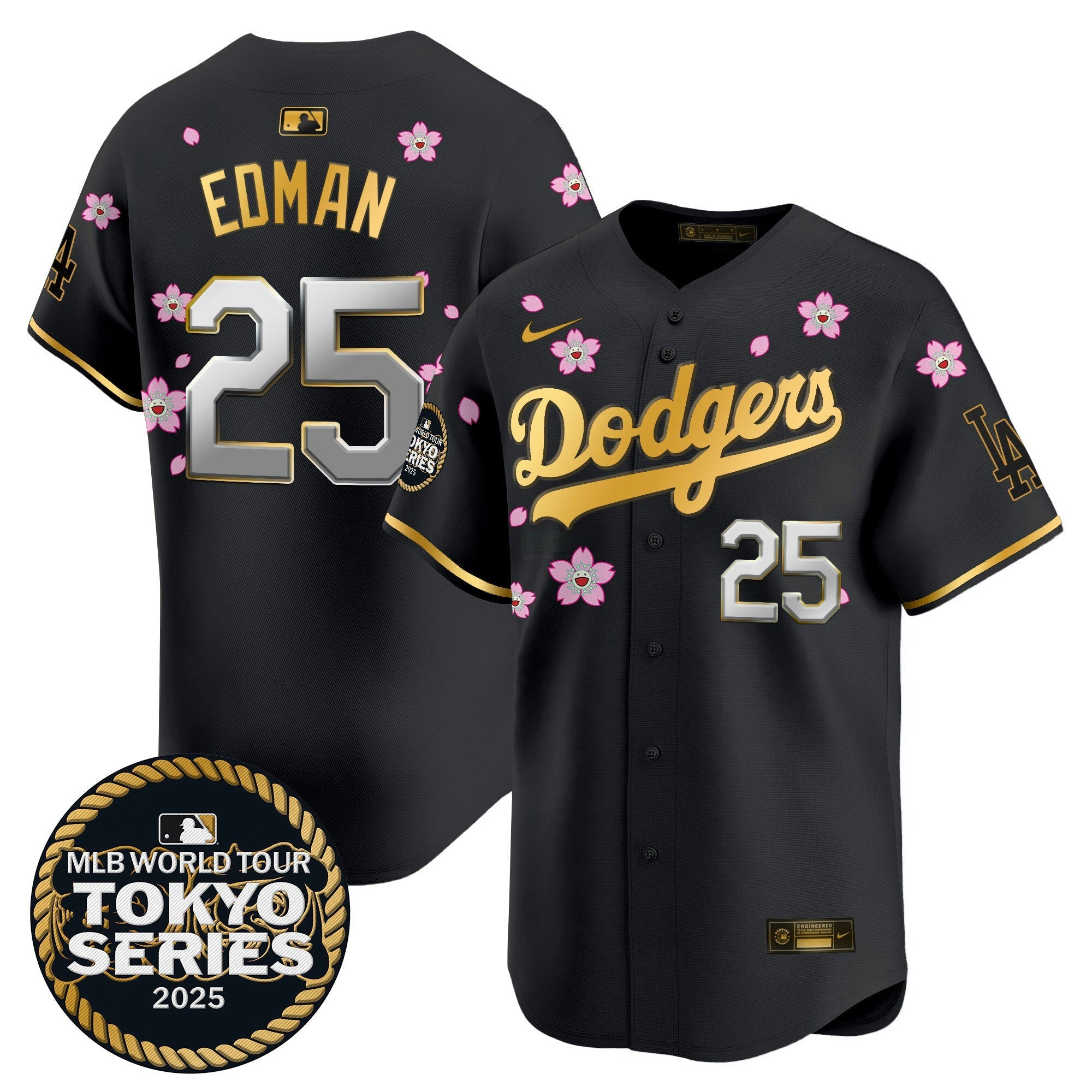 Camisa MLB Men’s Tokyo Series 2025 Dourada Trim Vapor Premier Limited Jersey V2 – Stitched - Preta Dourada