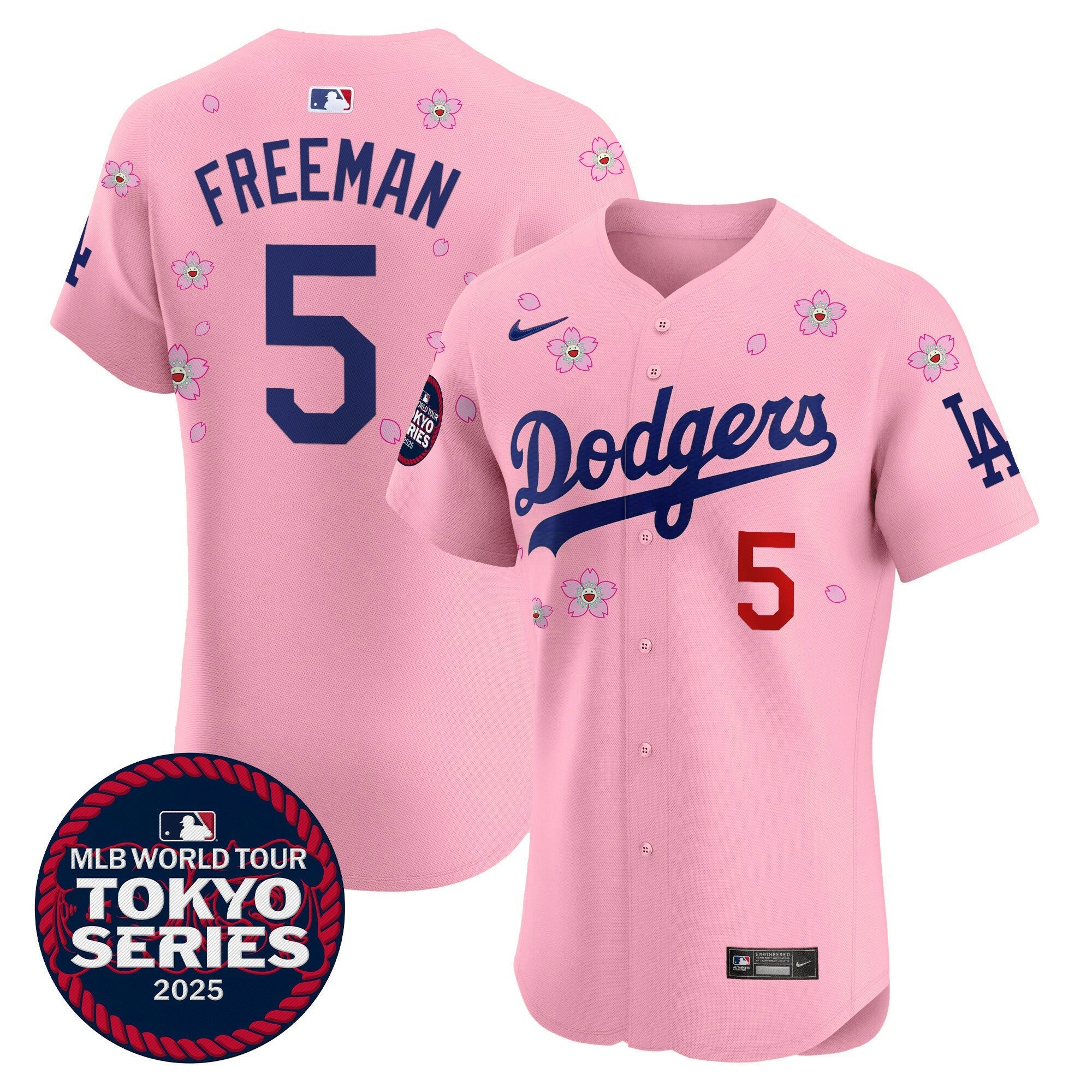 Camisa MLB Men’s Tokyo Series 2025 Vapor Premier Elite Jersey – Stitched - Cherry Blossom