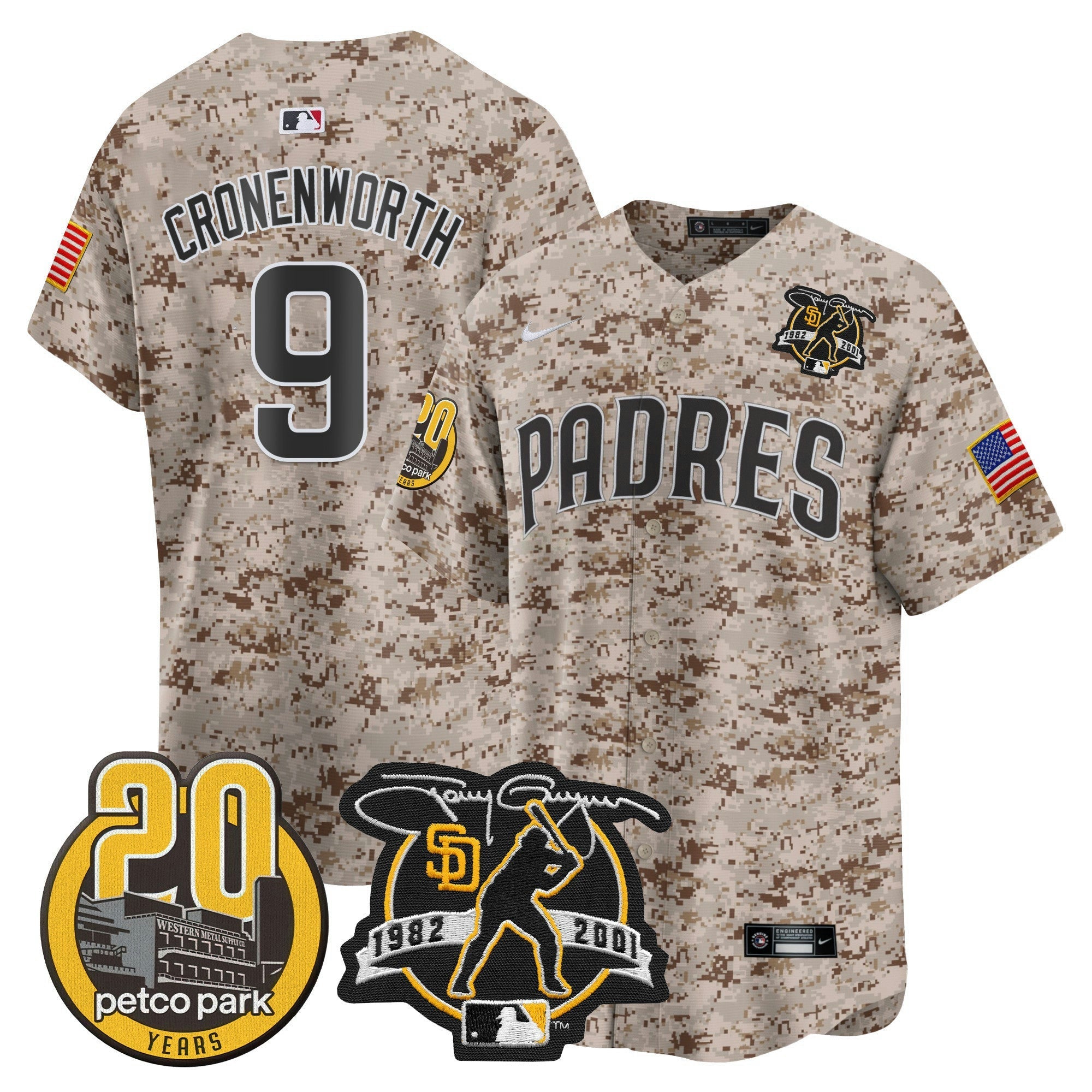 Camisa MLB Men’s Tony Gwynn & Petco Park 20th Patch USMC Vapor Premier Limited Jersey