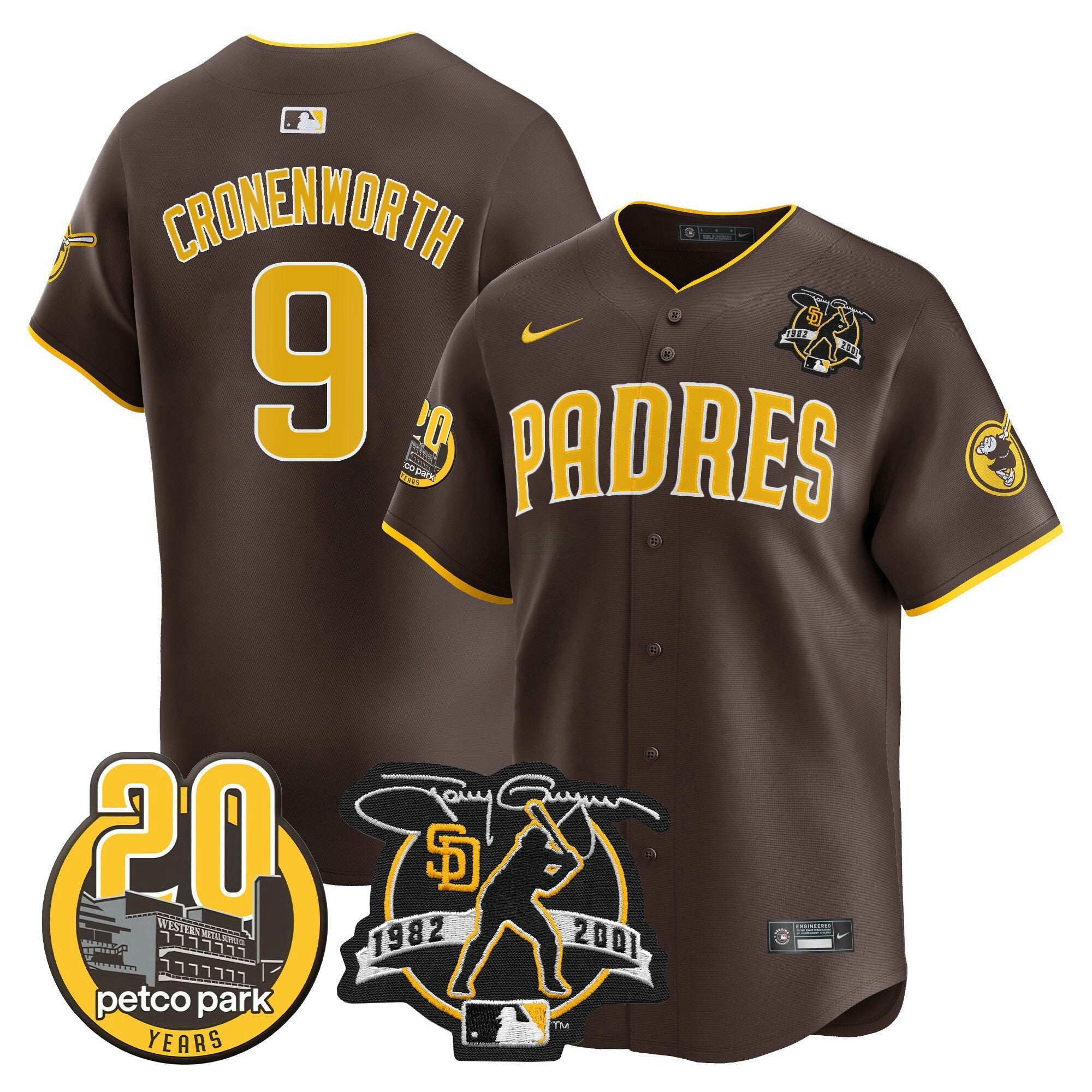 Camisa MLB Men’s Tony Gwynn & Petco Park 20th Patch Vapor Premier Limited Jersey