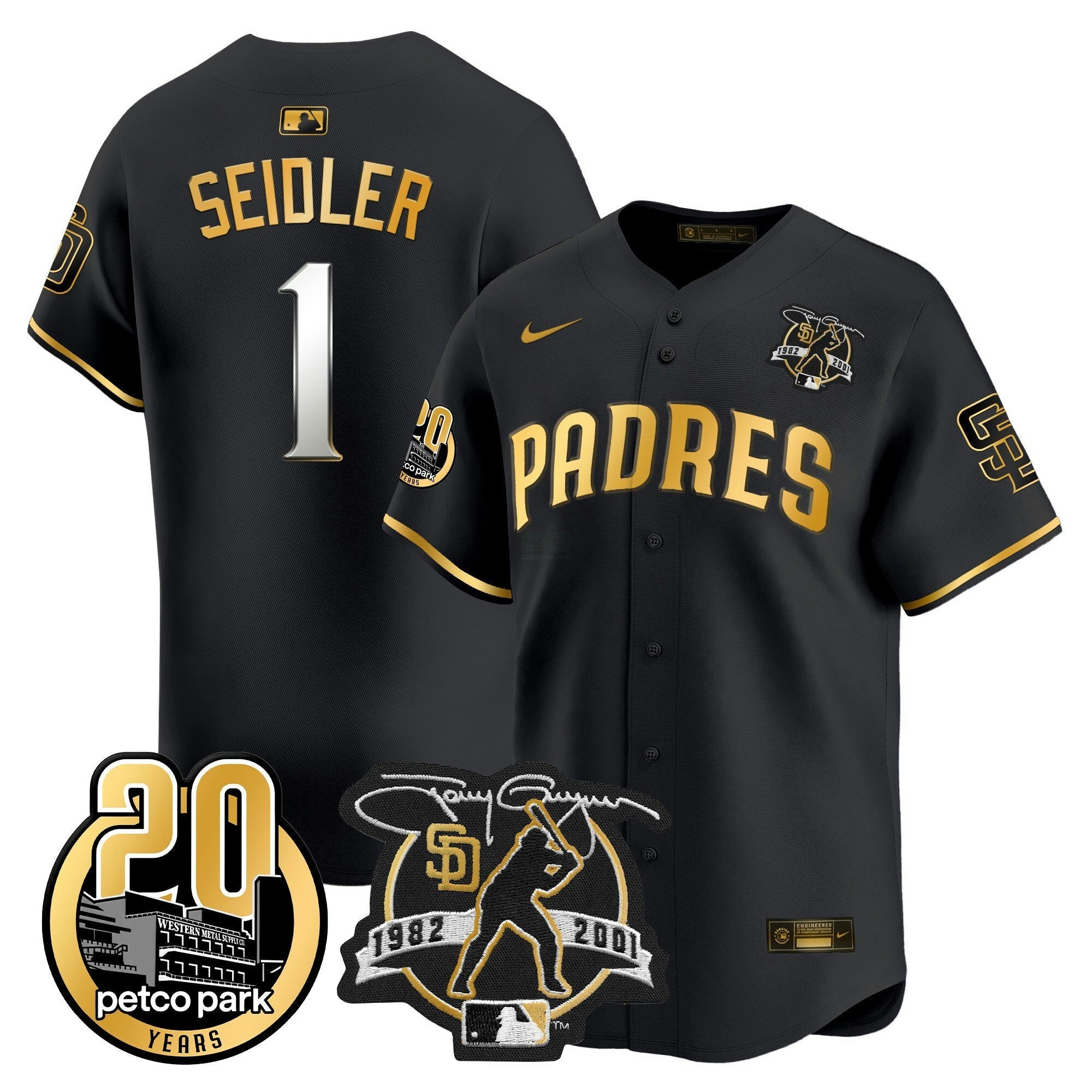 Camisa MLB Men’s Tony Gwynn & Petco Park 20th Patch Vapor Premier Limited Jersey