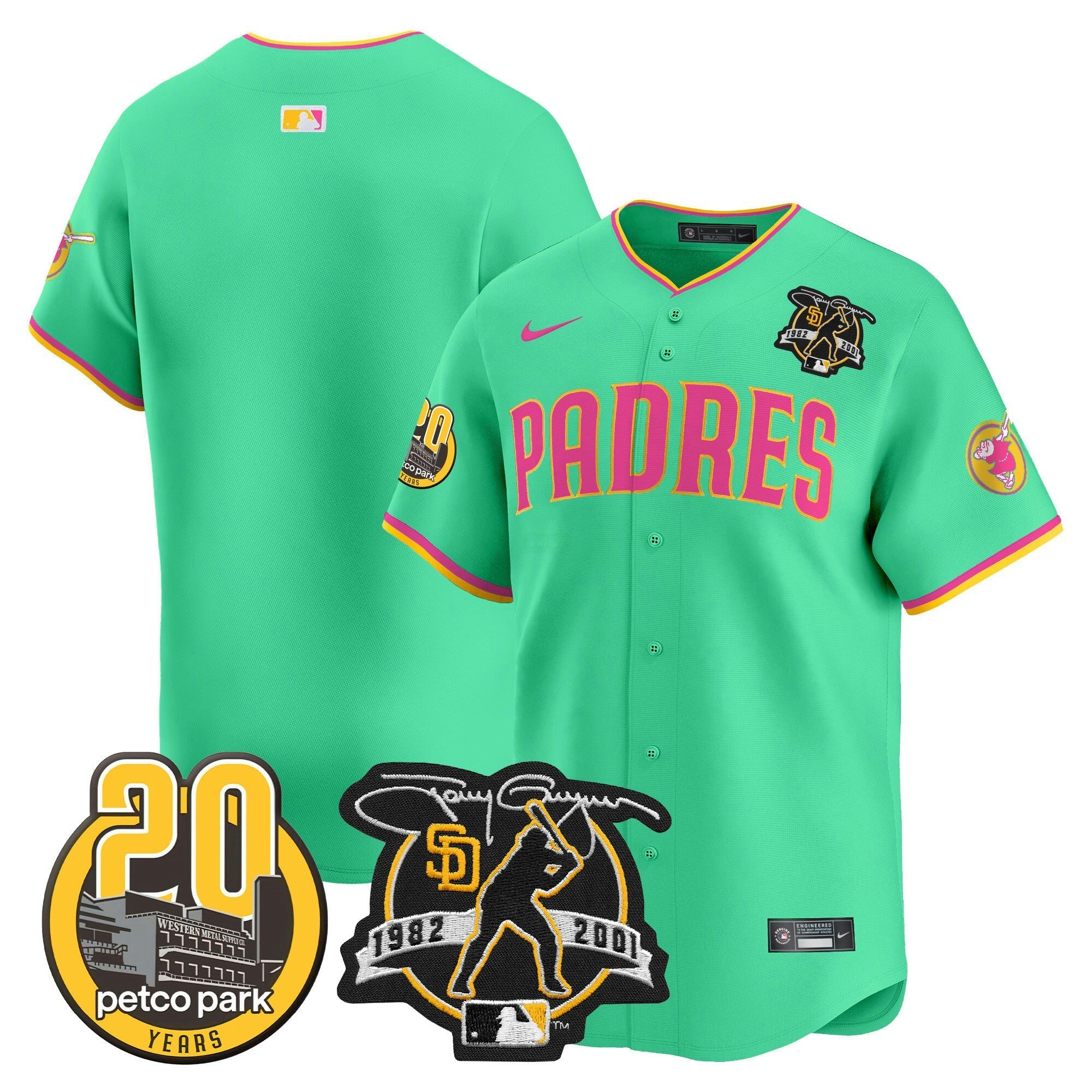 Camisa MLB Men’s Tony Gwynn & Petco Park 20th Patch Vapor Premier Limited Jersey V2