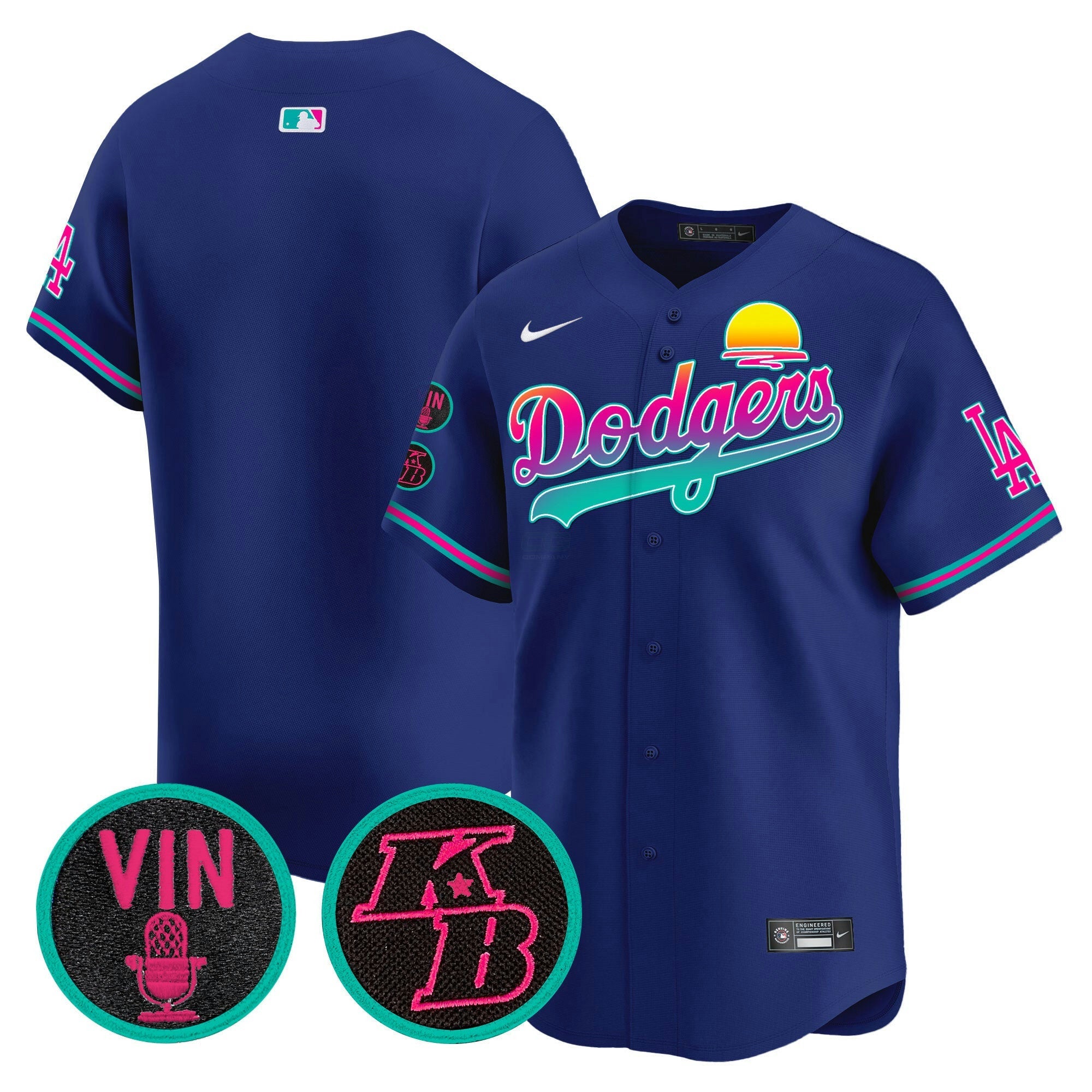 Camisa MLB Men’s Vin & Kobe Patch Dourada Trim Vapor Premier Limited Jersey