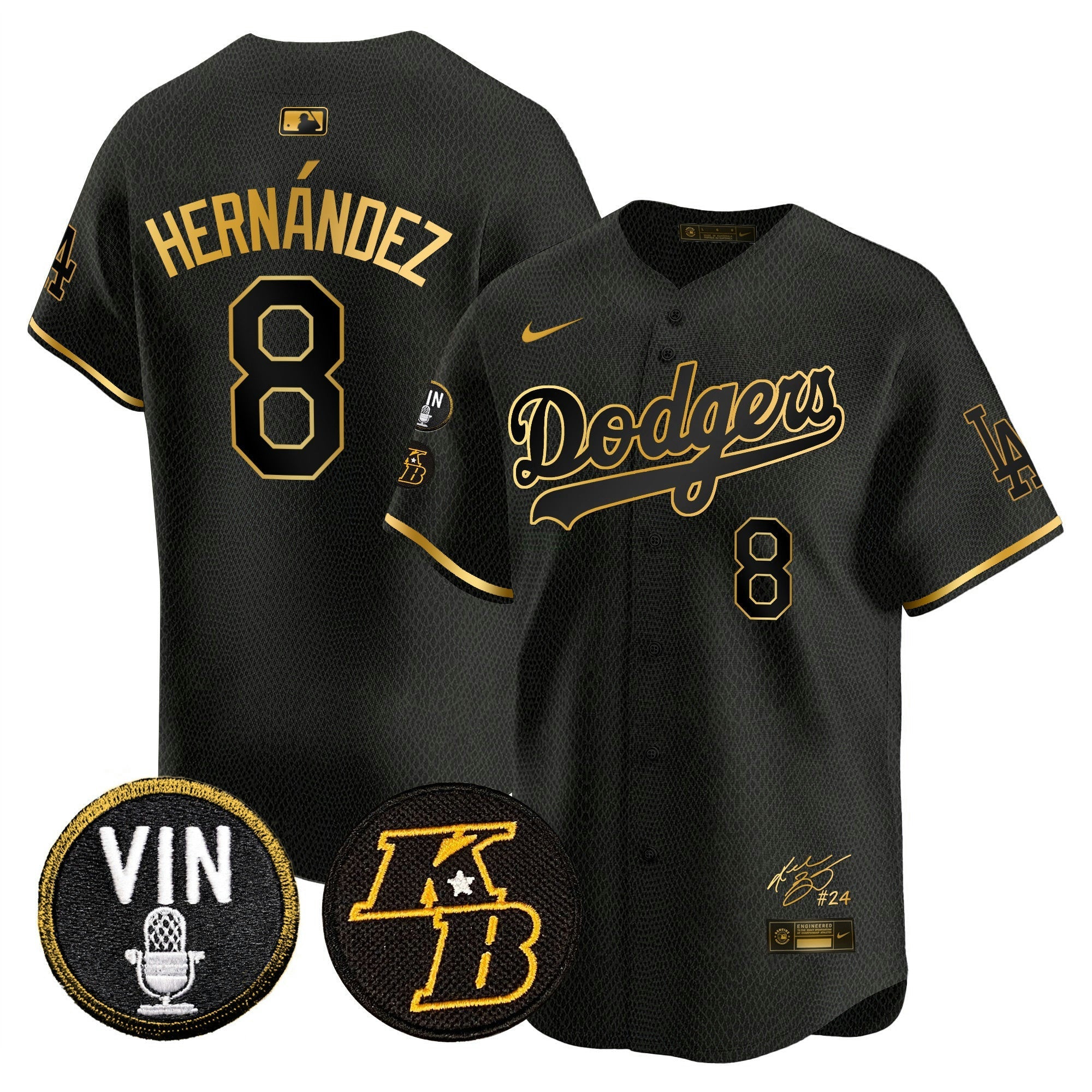 Camisa MLB Men’s Vin Patch & Kobe Bryant Signature Vapor Premier Limited Jersey