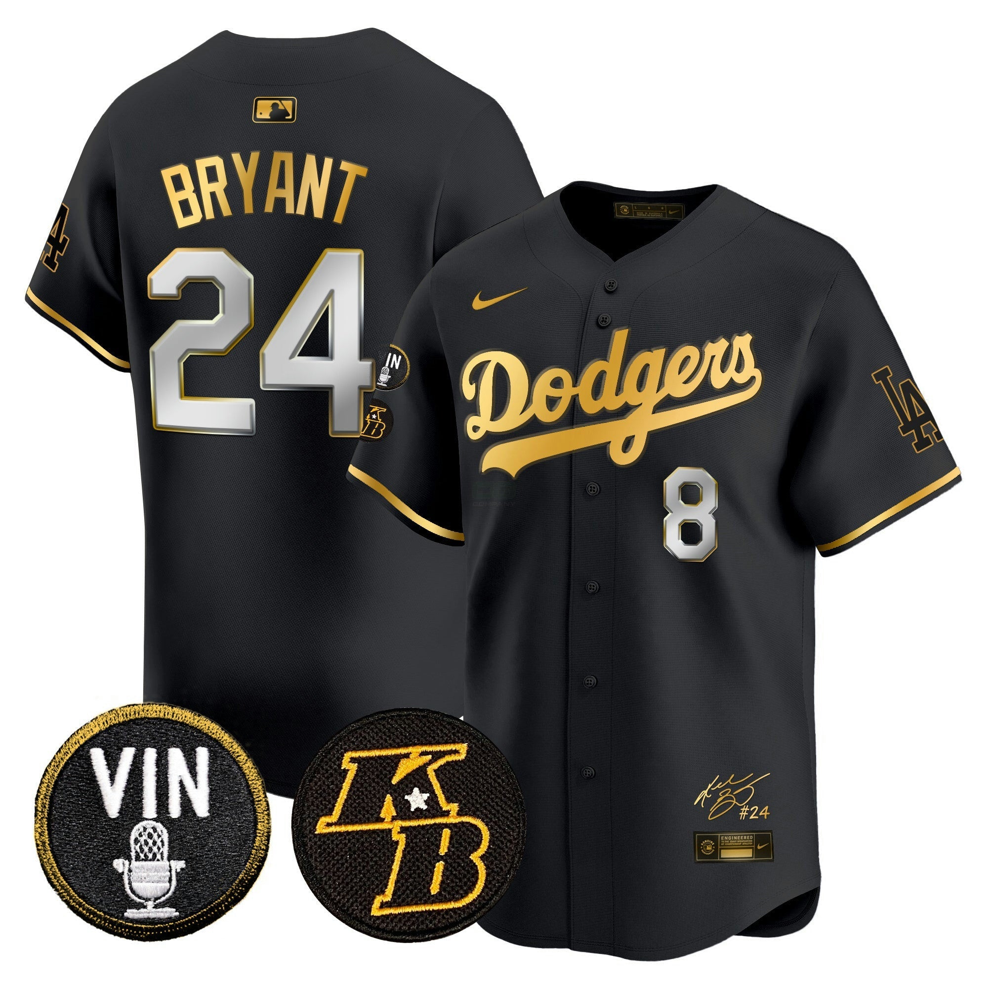 Camisa MLB Men’s Vin Patch & Kobe Bryant Signature Vapor Premier Limited Jersey