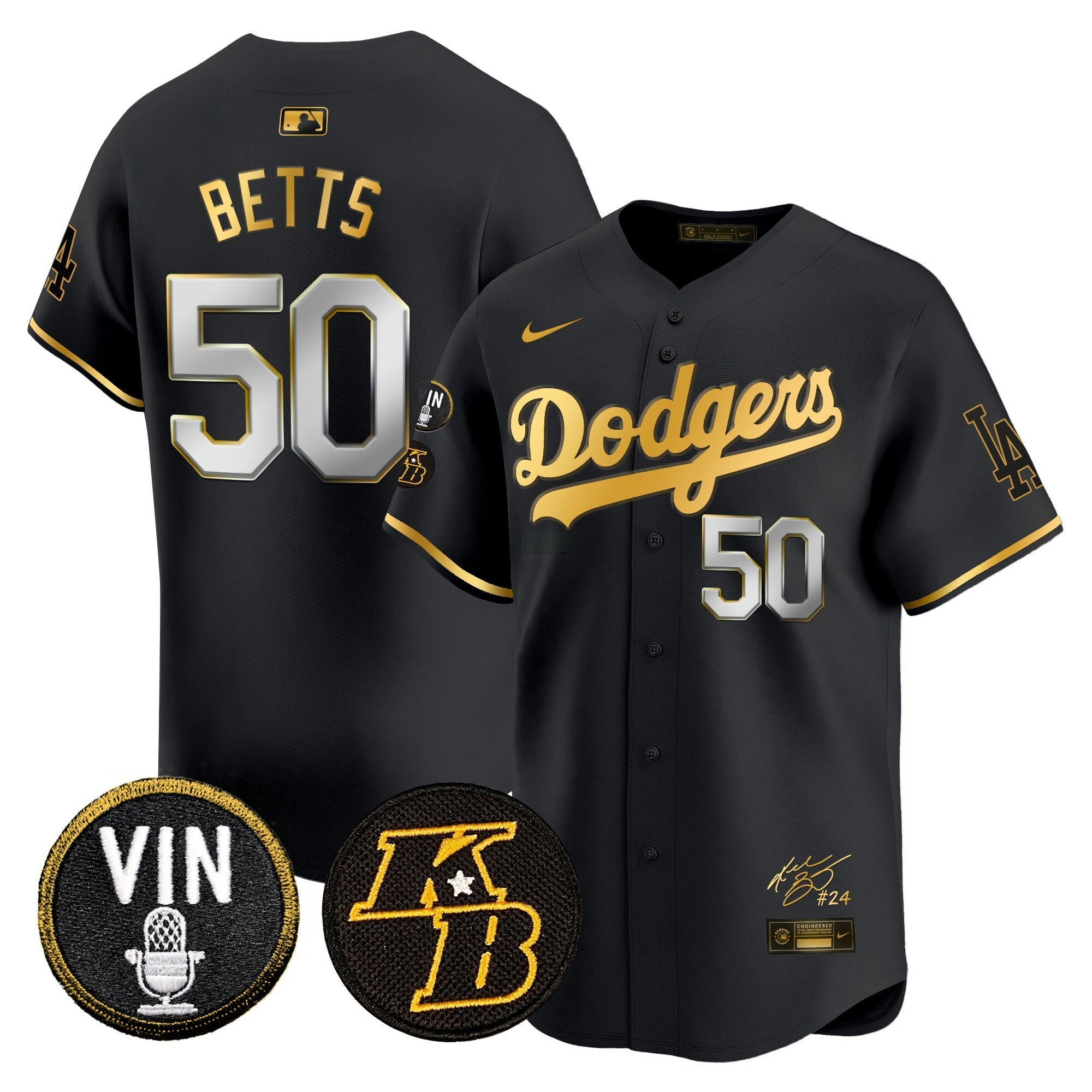 Camisa MLB Men’s Vin Patch & Kobe Bryant Signature Vapor Premier Limited Jersey